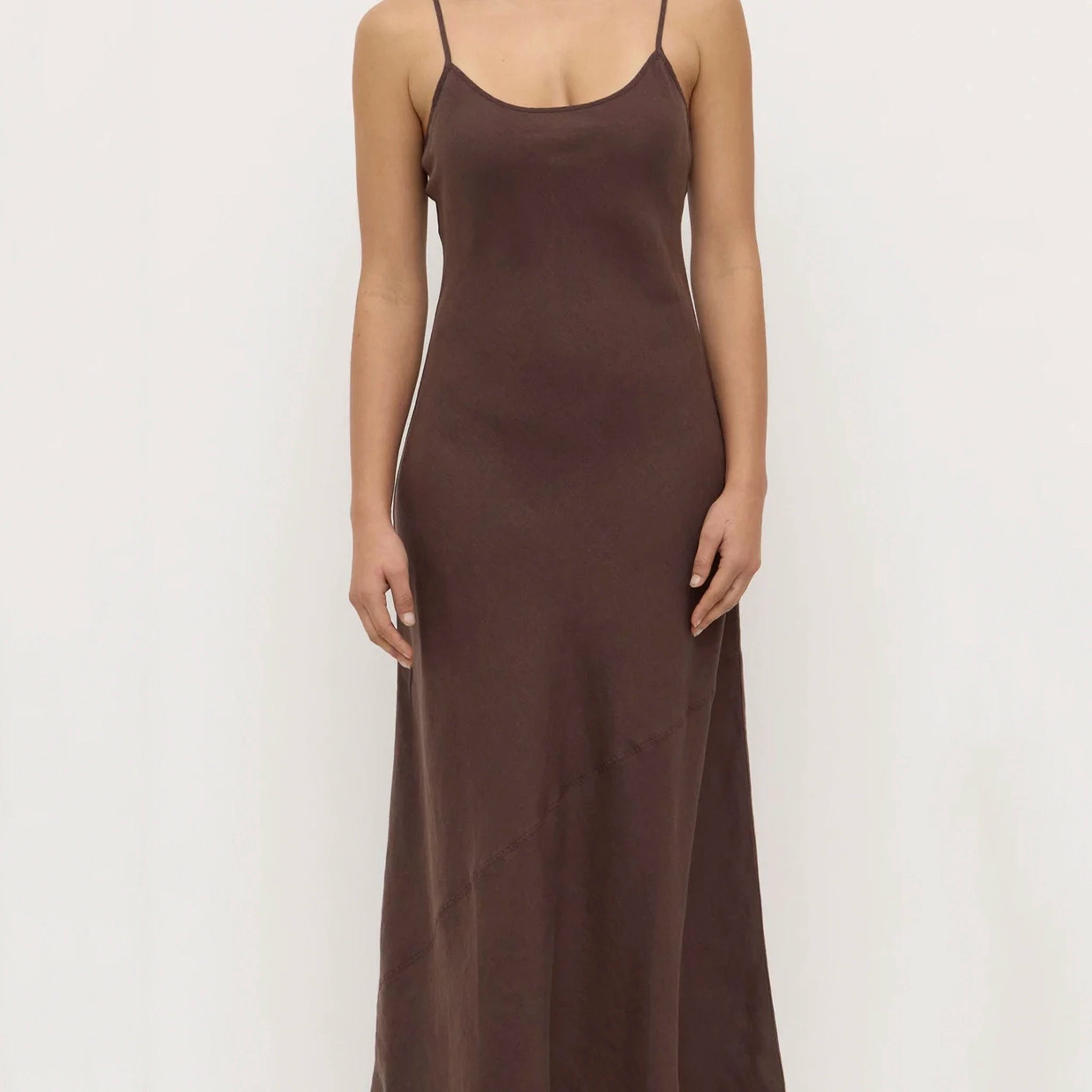 Assembly Label Colette Linen Slip Dress - Ganache