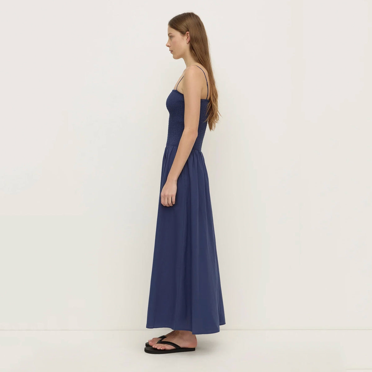 Assembly Label Connie Cotton Shirred Dress - Imperial Blue