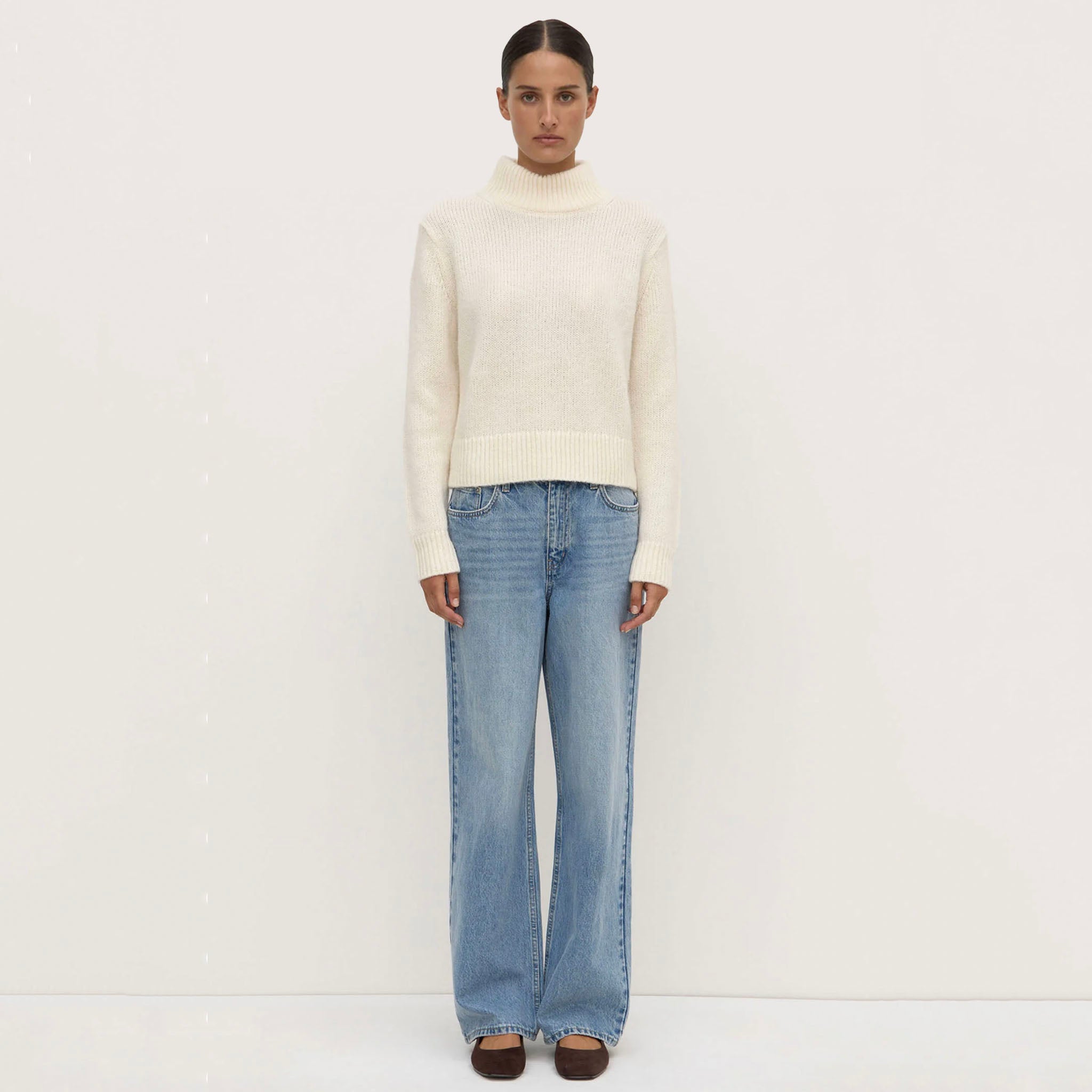 Assembly Label Cosette Alpaca Wool Blend Knit Sweater - Cream