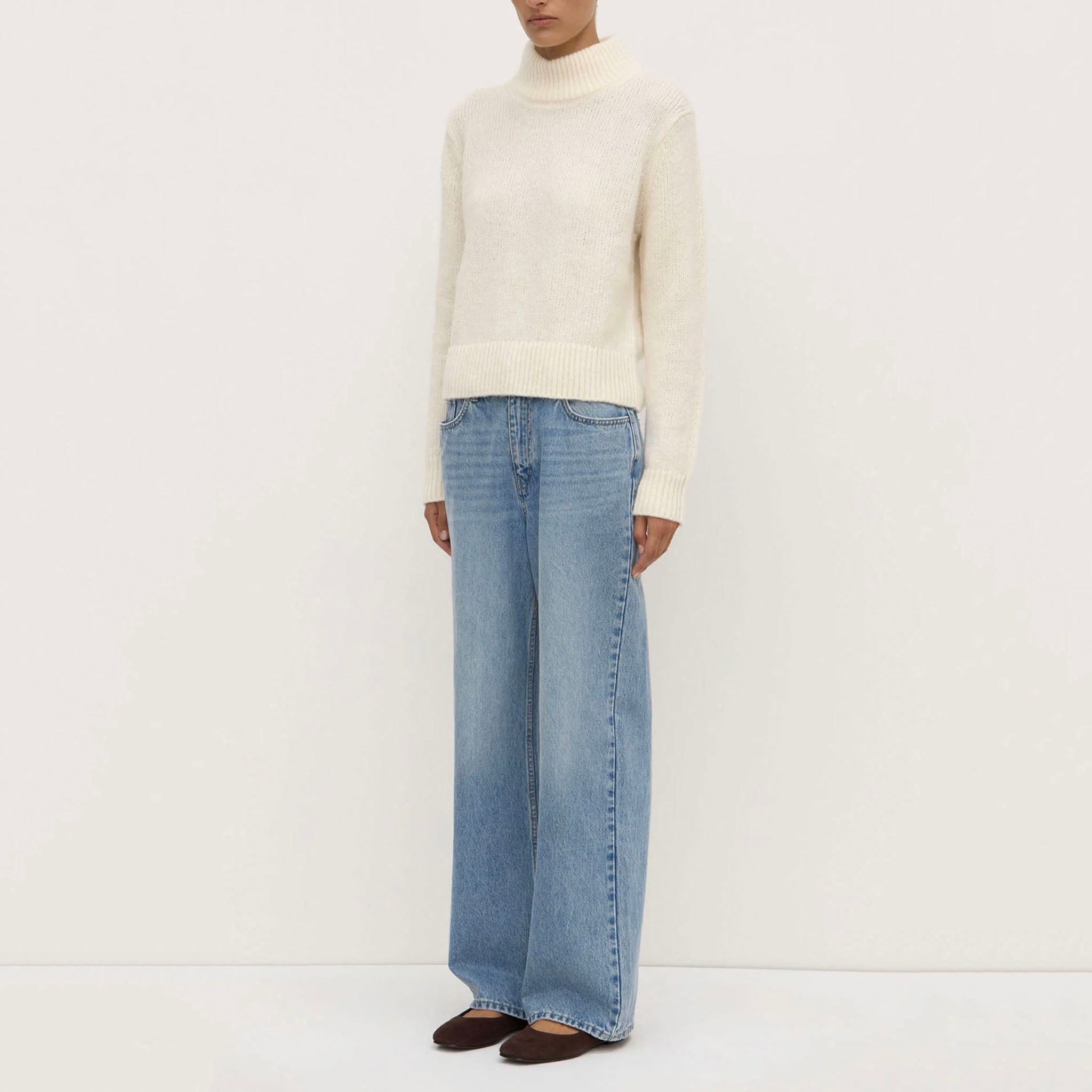 Assembly Label Cosette Alpaca Wool Blend Knit Sweater - Cream