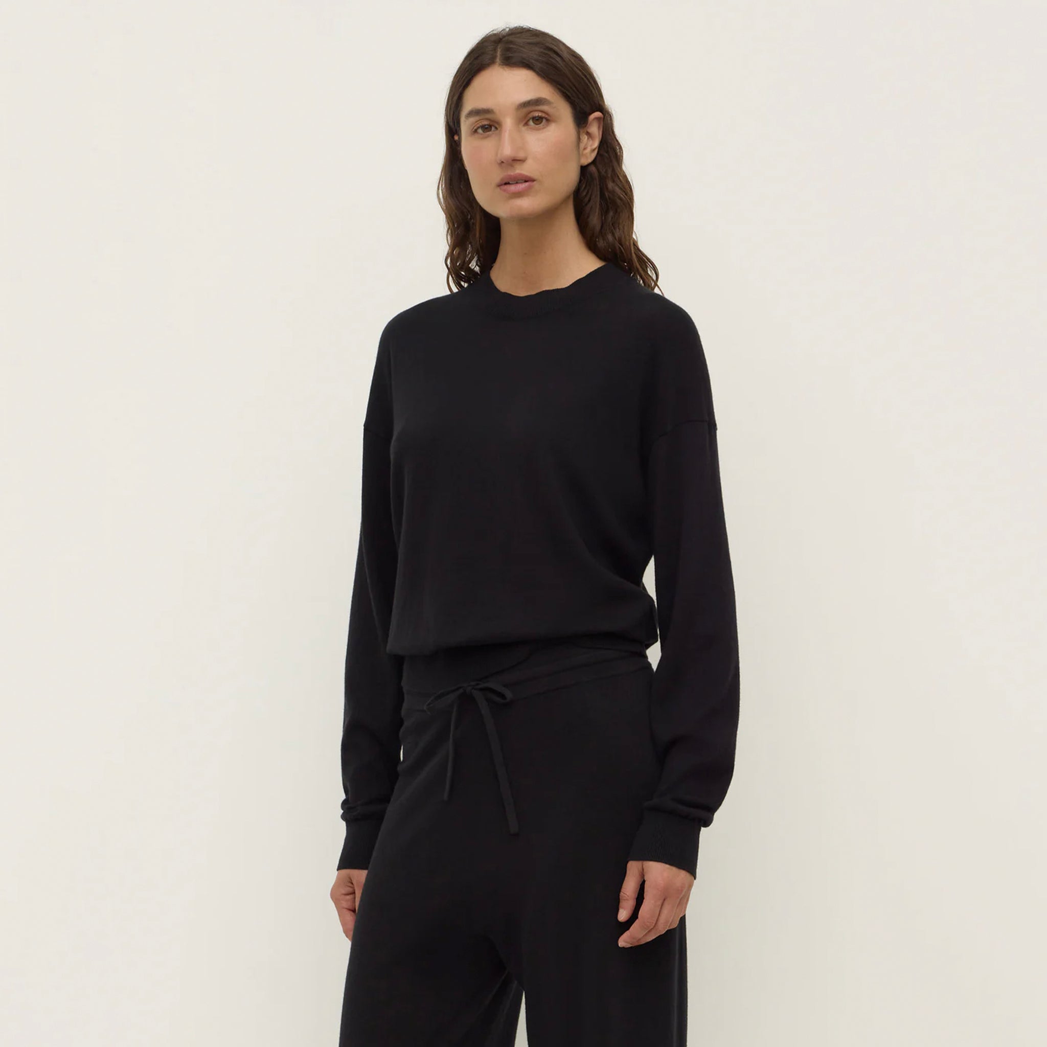 Assembly Label Cotton & Cashmere Lounge Sweater - Black