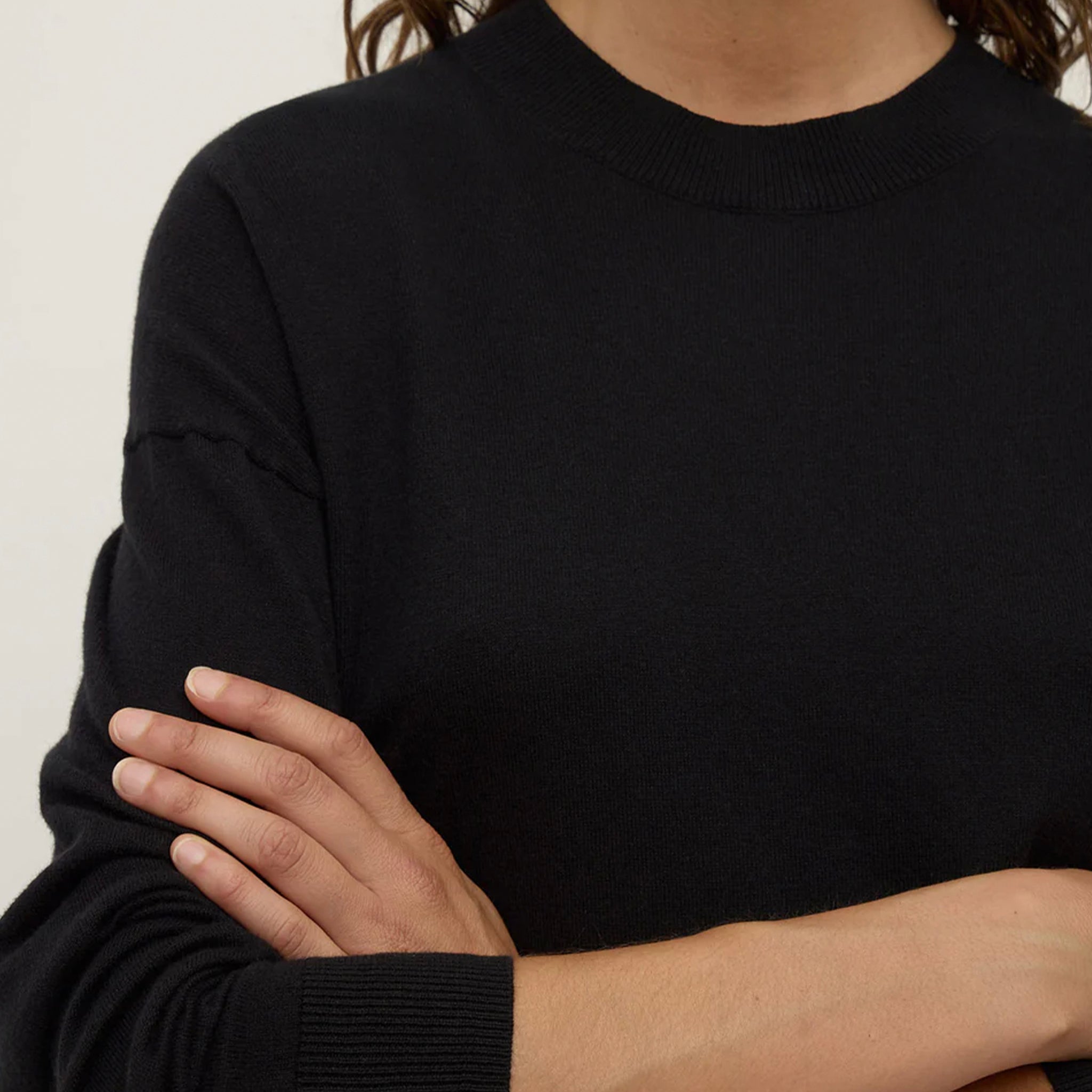 Assembly Label Cotton & Cashmere Lounge Sweater - Black