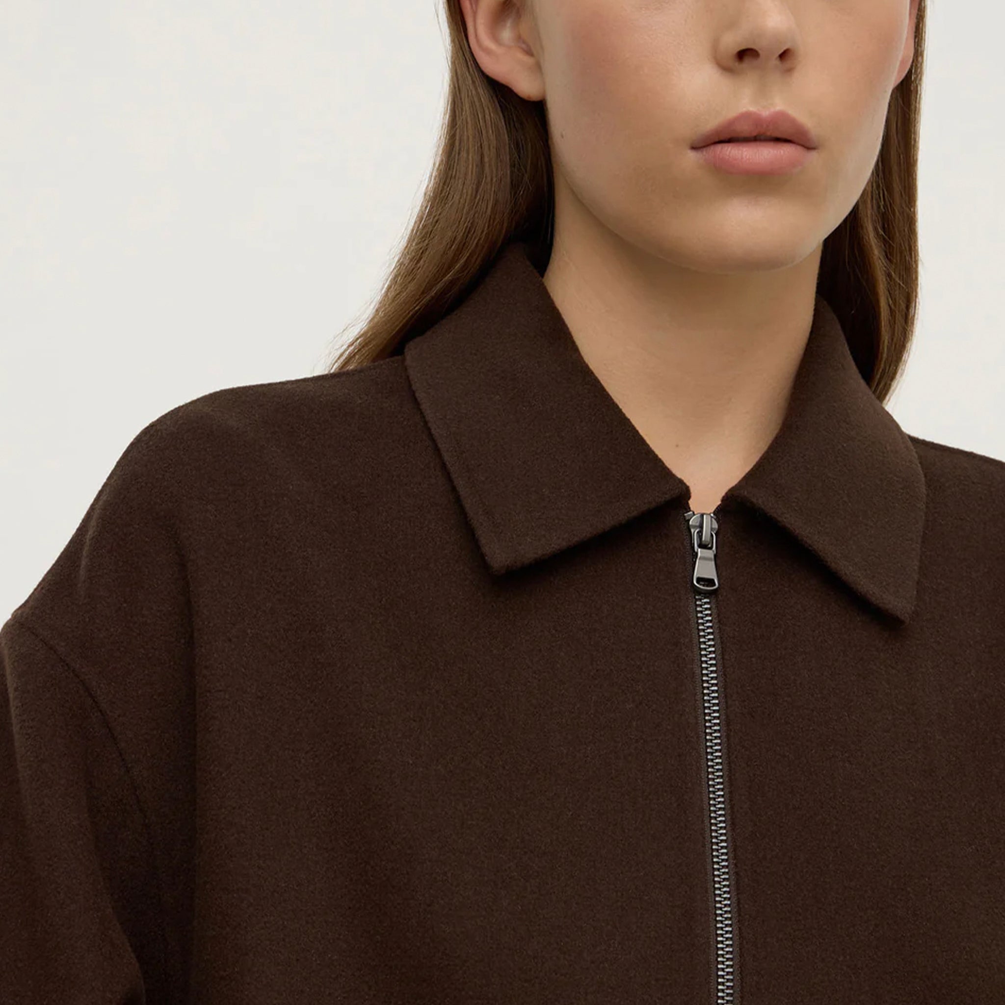 Assembly Label Dallas Wool Jacket -  Dark Choc