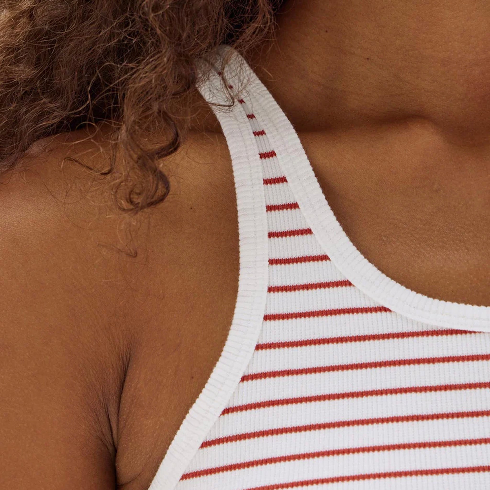 Assembly Label Drew Rib Tank - Papaya / White