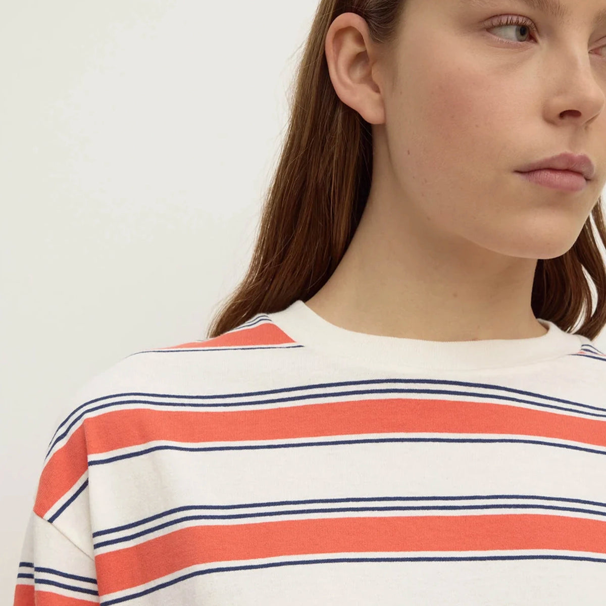 Assembly Label Eliana Stripe Cotton Long Sleeve Tee - Dahlia Stripe