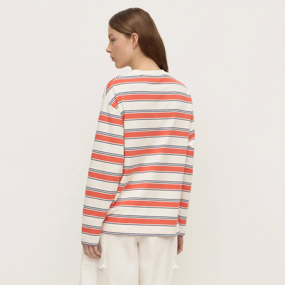 Assembly Label Eliana Stripe Cotton Long Sleeve Tee - Dahlia Stripe