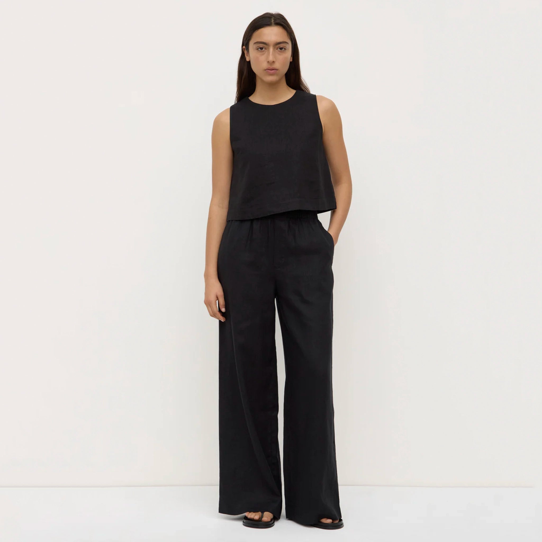 Assembly Label Estelle Linen Top - Black