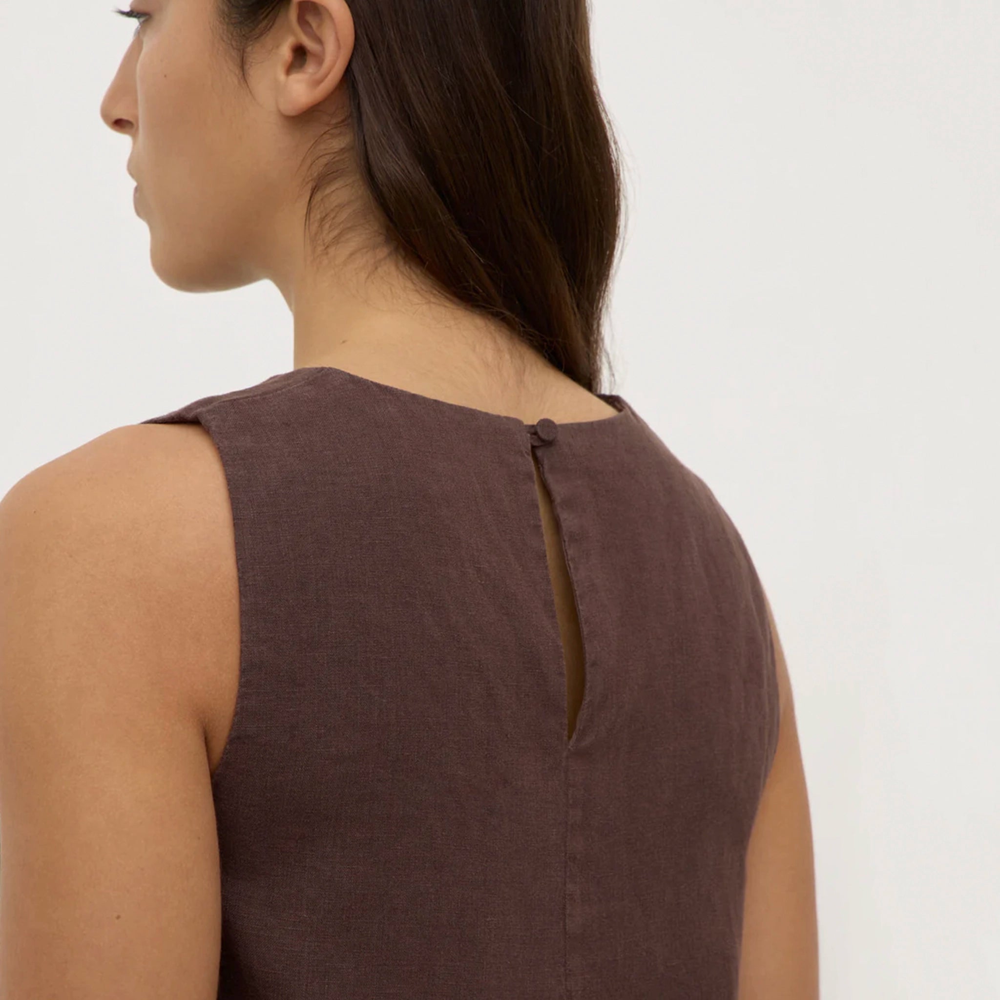 Assembly Label Estelle Linen Top - Ganache