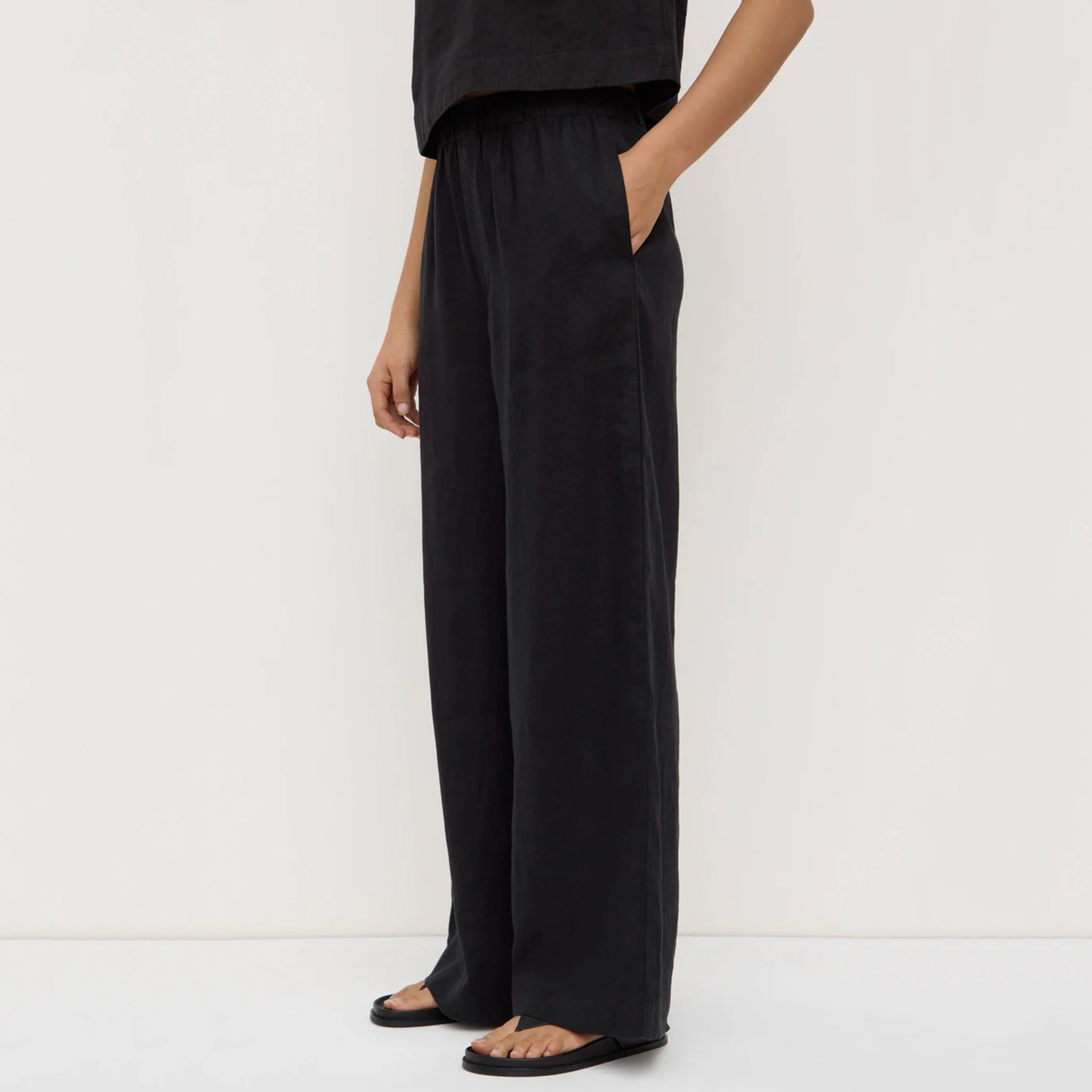 Assembly Label Everyday Linen Pants - Black