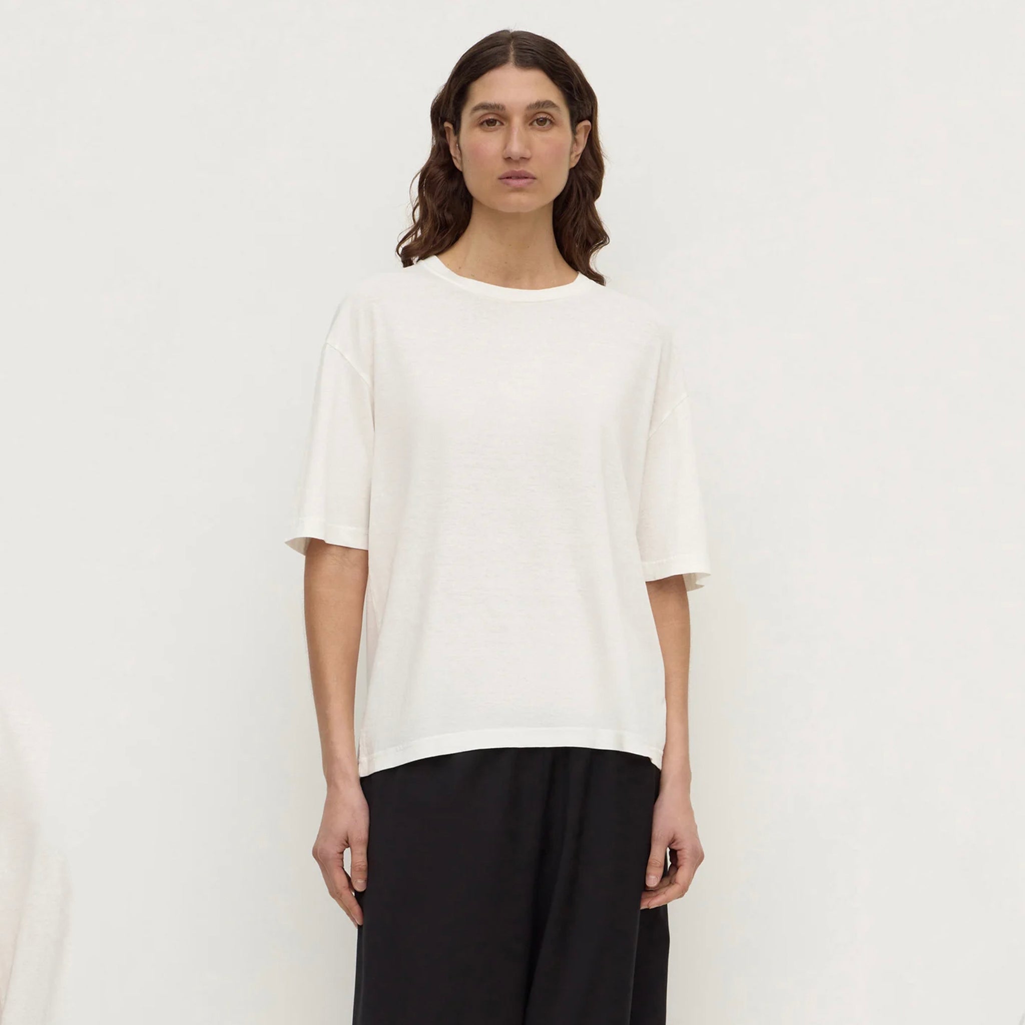 Assembly Label Kira Cotton Hemp Tee - Antique White