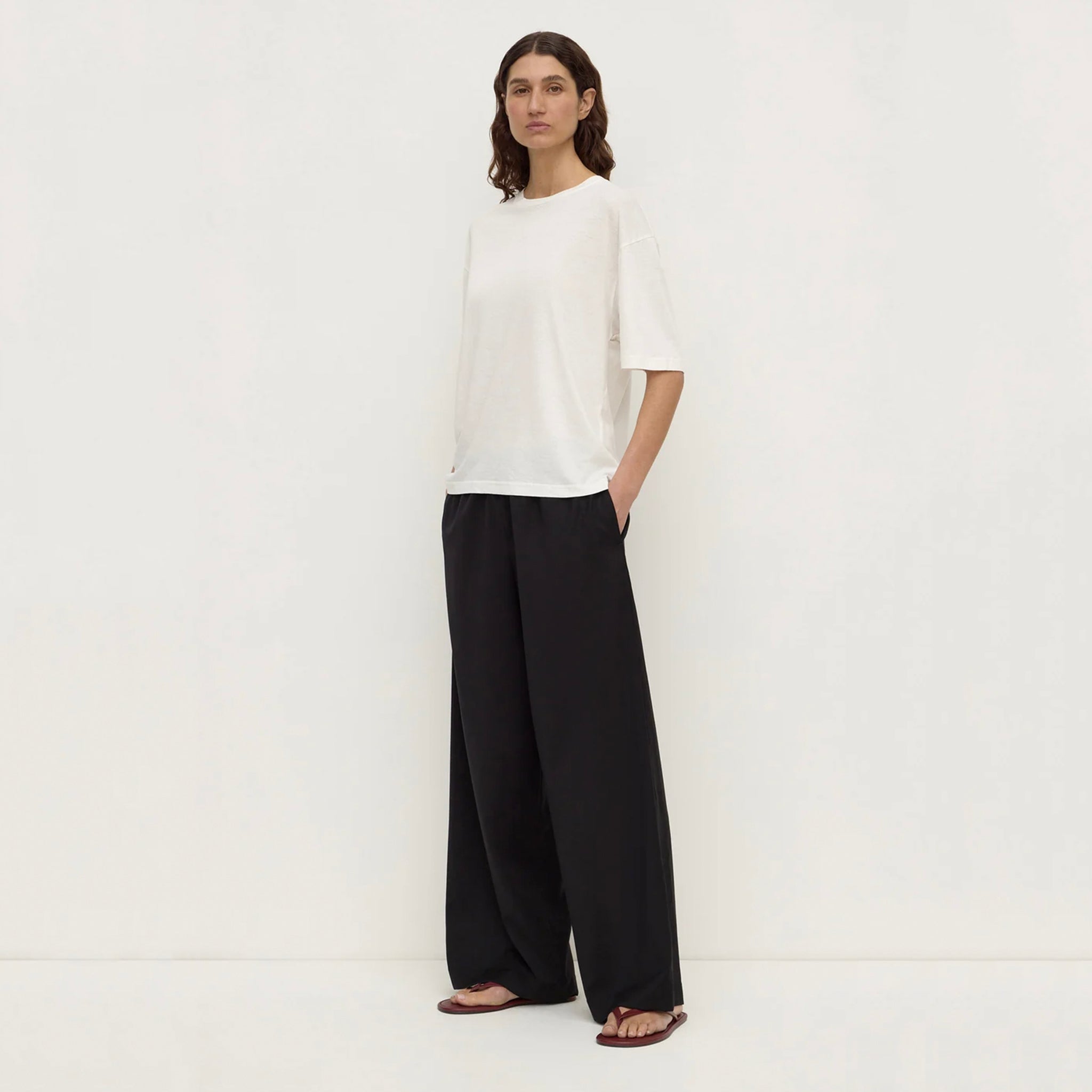 Assembly Label Kira Cotton Hemp Tee - Antique White