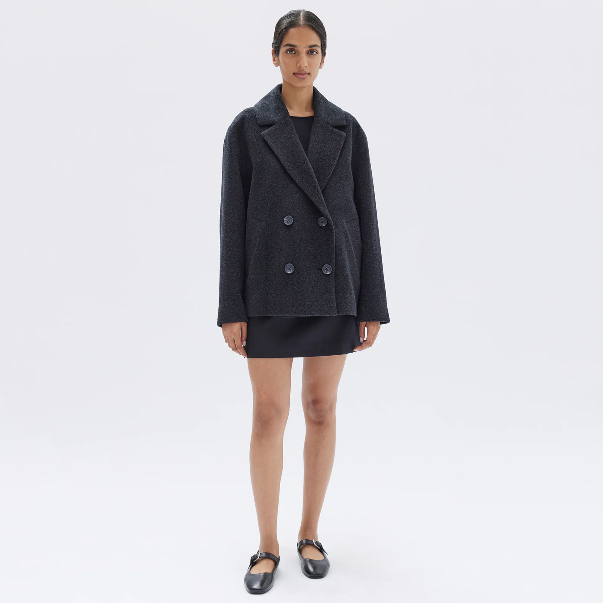 Assembly Label Lucy Wool Coat - Charcoal