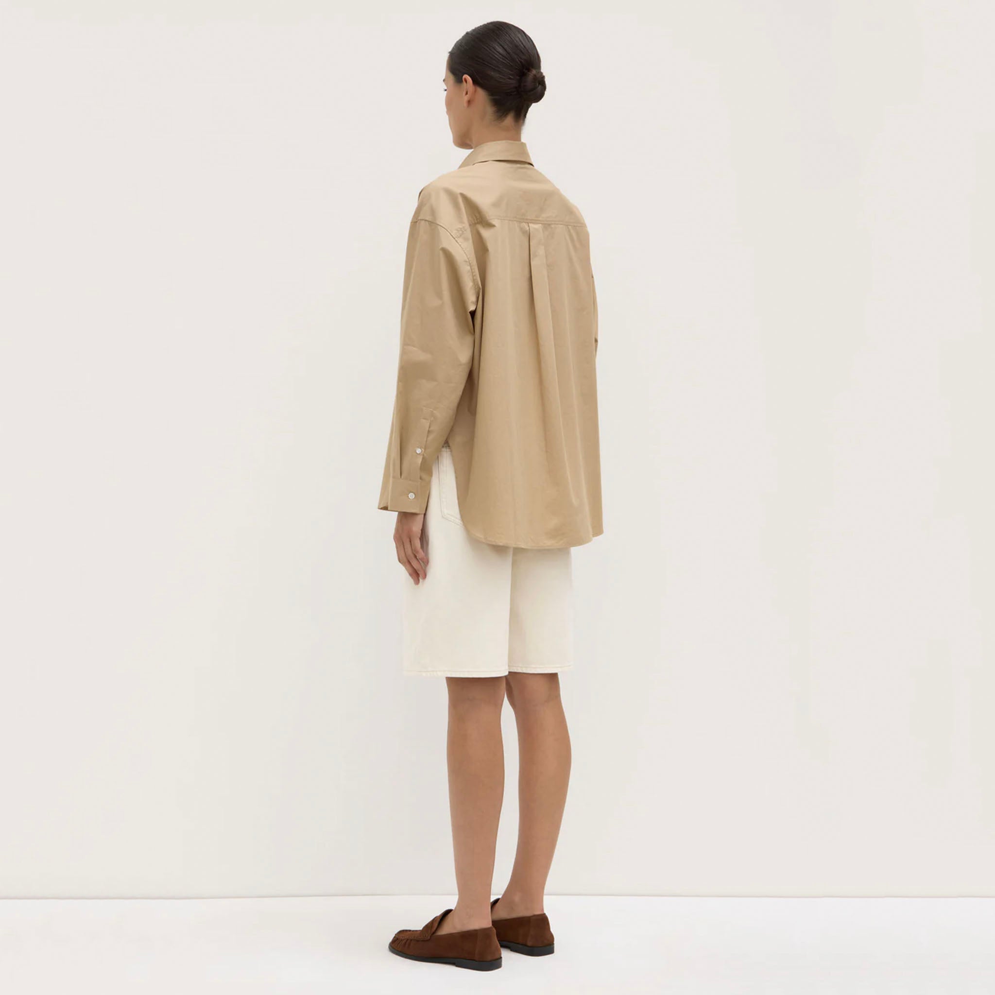 Assembly Label Marigold Poplin Long Sleeve Shirt - Tan