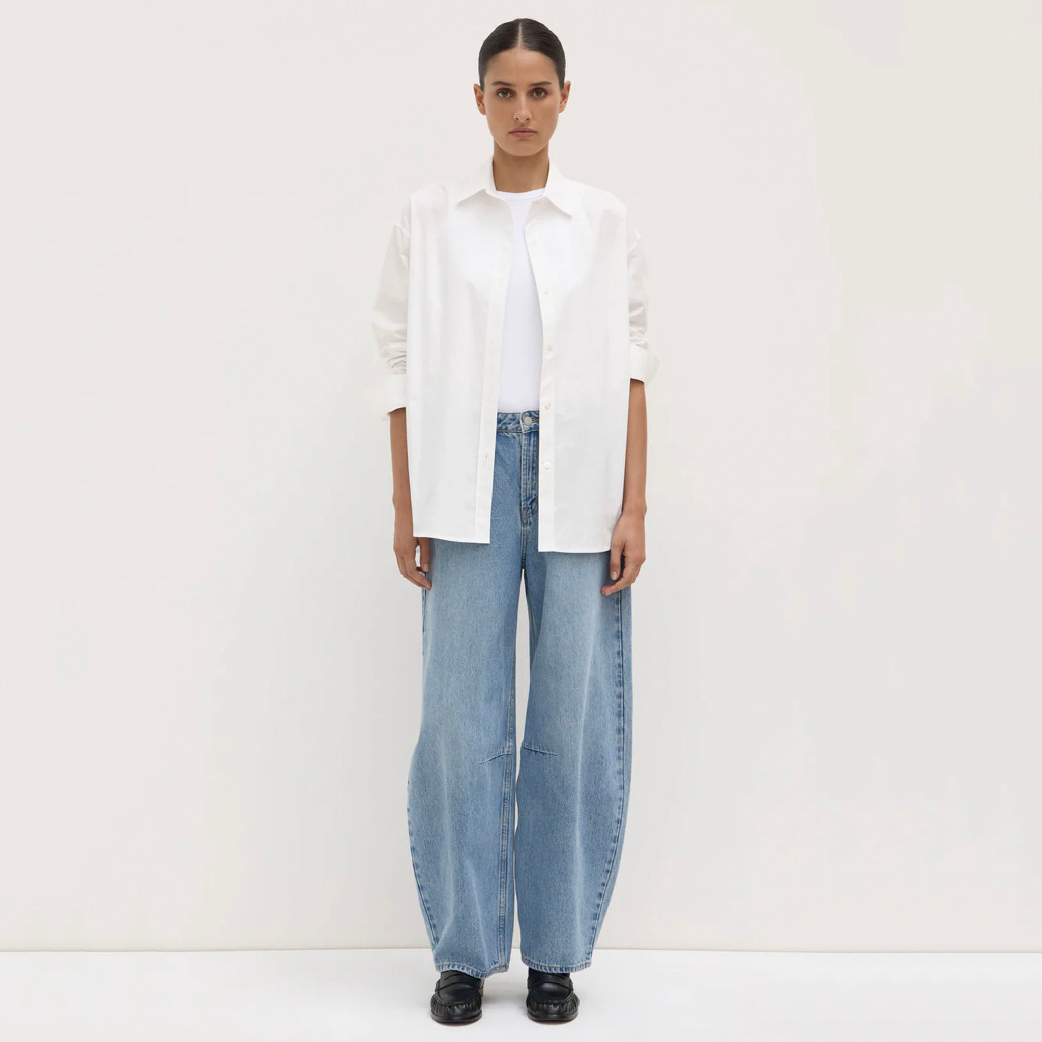 Assembly Label Marigold Poplin Long Sleeve Shirt - White