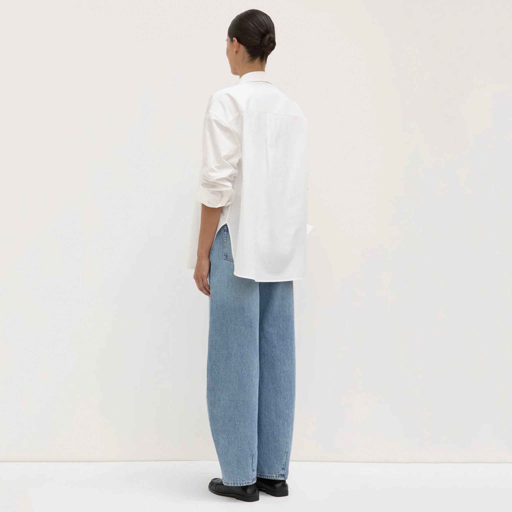 Assembly Label Marigold Poplin Long Sleeve Shirt - White