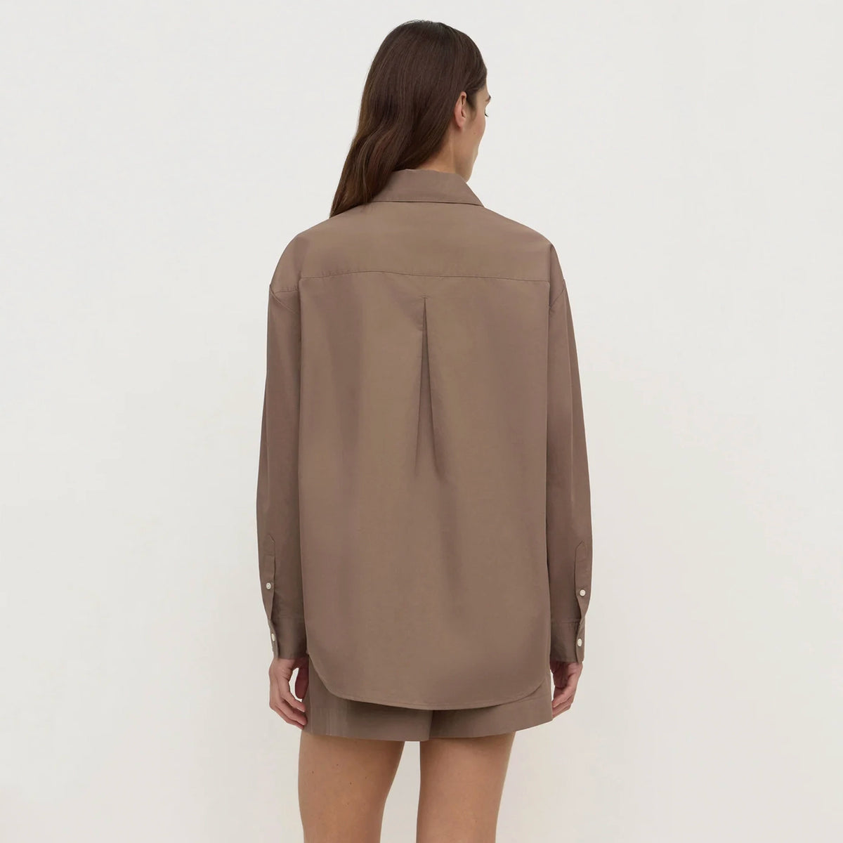 Assembly Label Micha Poplin Long Sleeve Shirt - Dark Sand