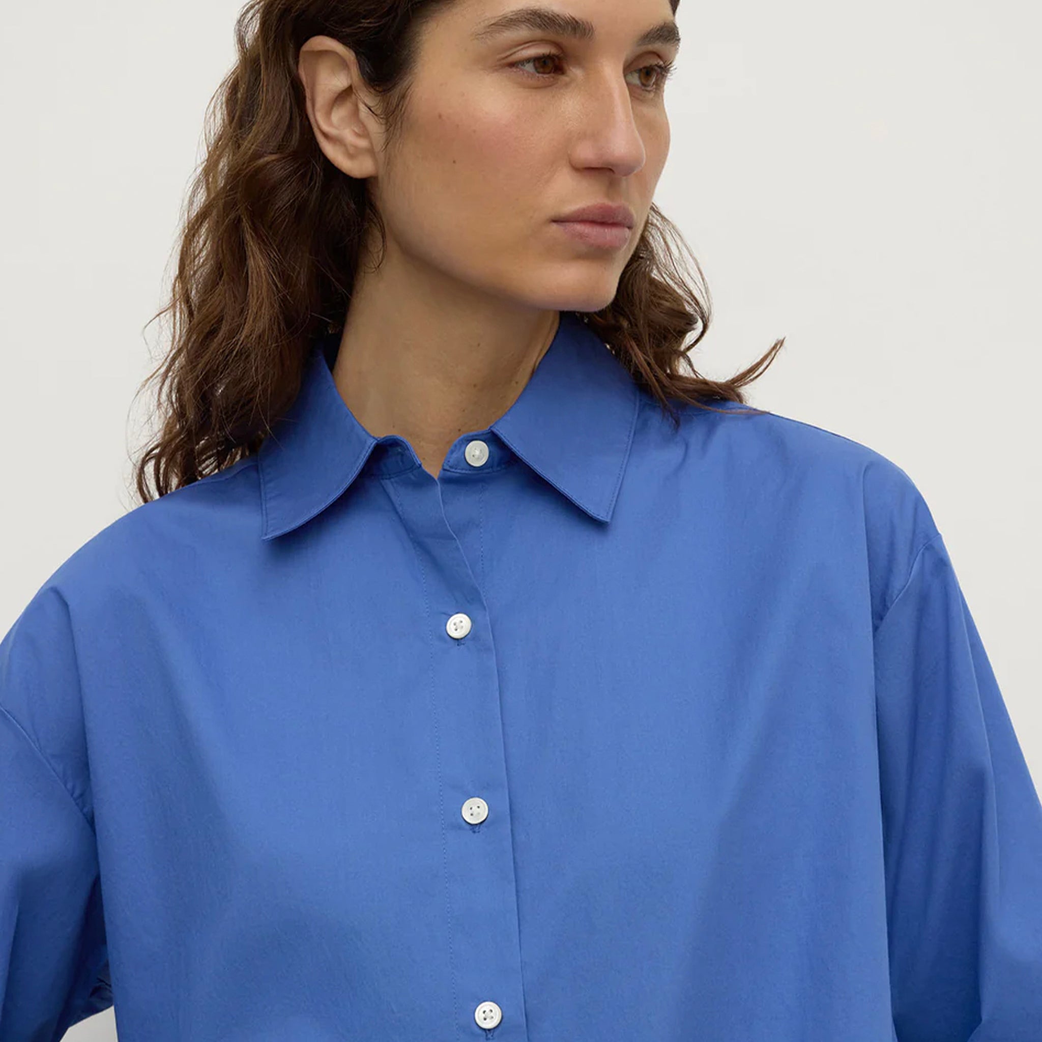 Assembly Label Micha Poplin Long Sleeve Shirt - New Blue