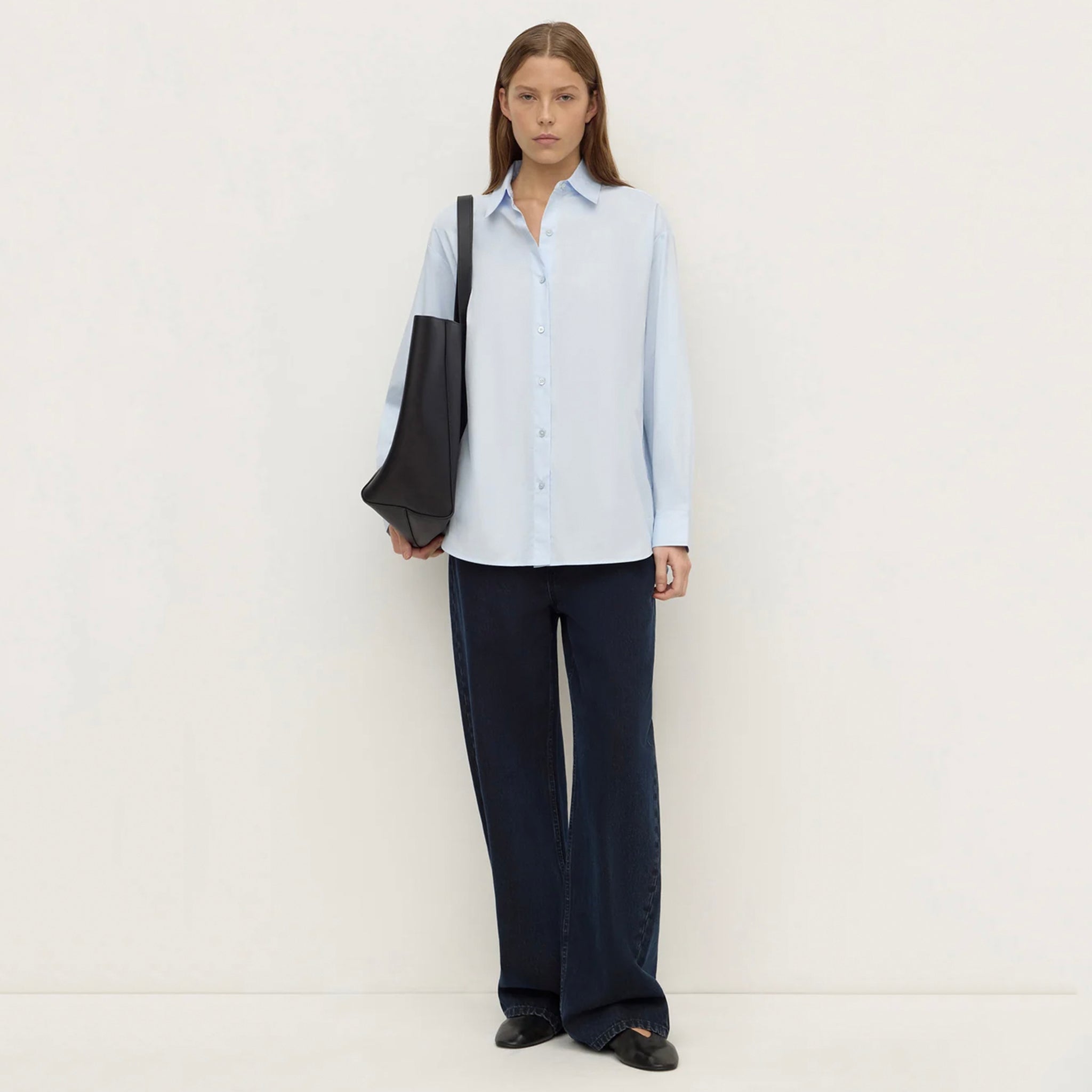 Assembly Label Micha Poplin Long Sleeve Shirt - Powder Blue