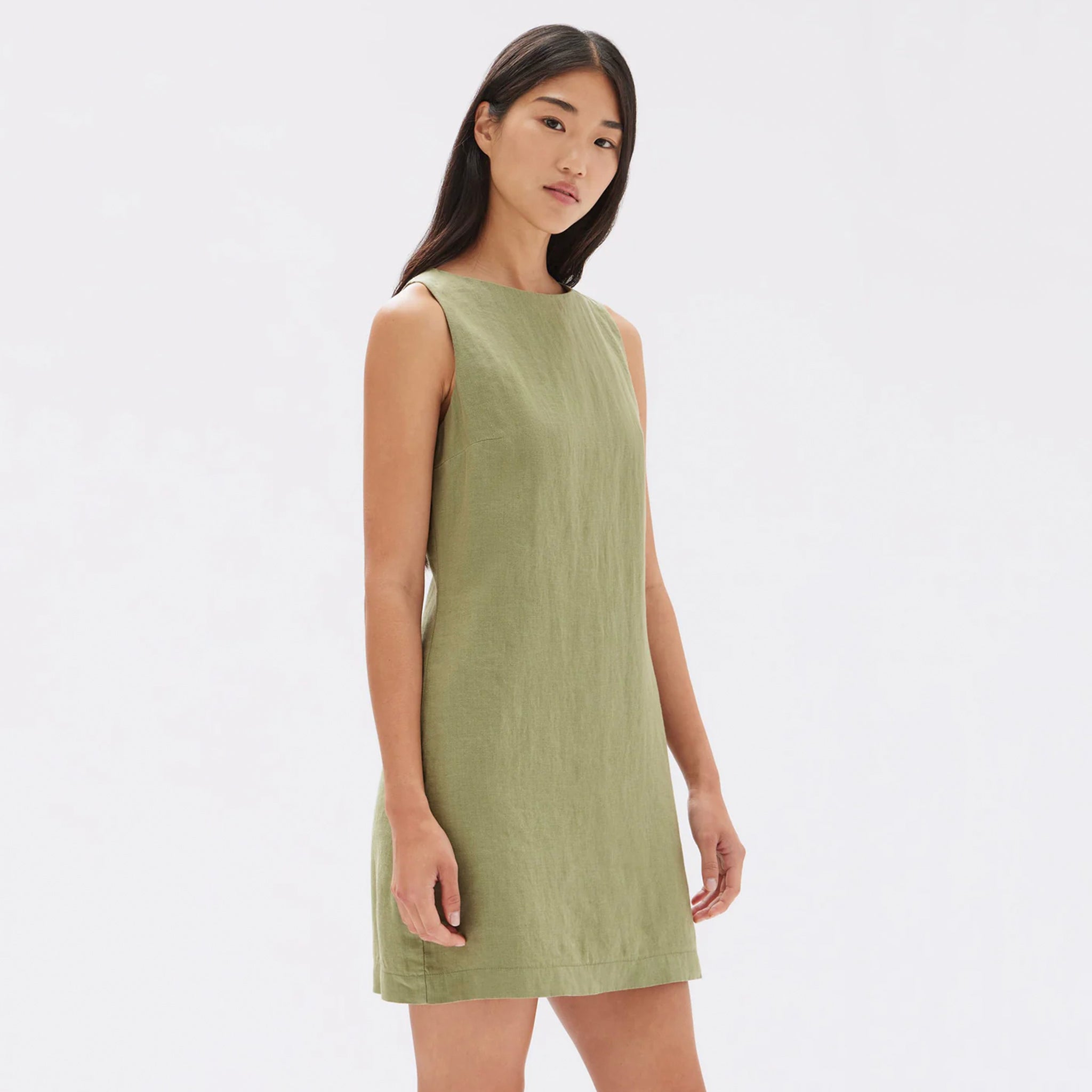 Assembly Label Nadine Linen Mini Dress - Pandan