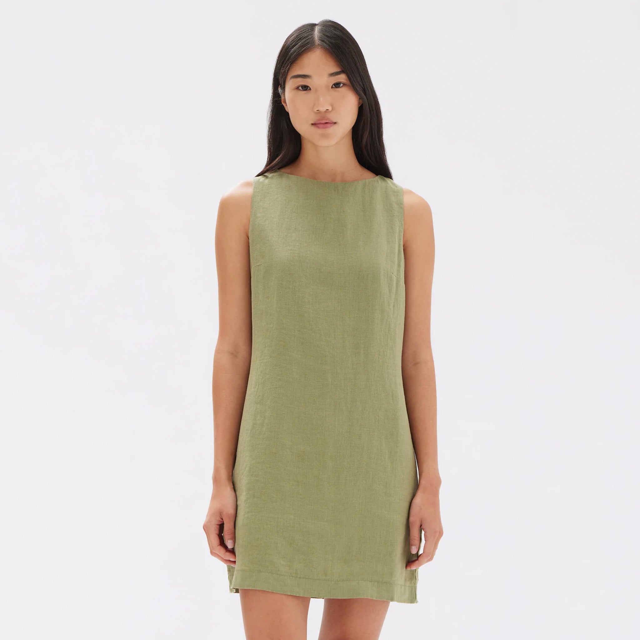 Assembly Label Nadine Linen Mini Dress - Pandan