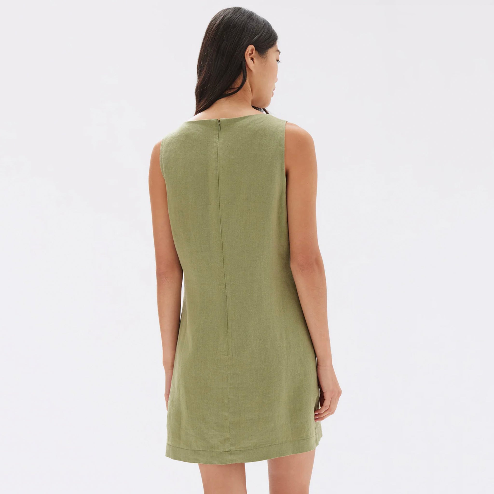 Assembly Label Nadine Linen Mini Dress - Pandan