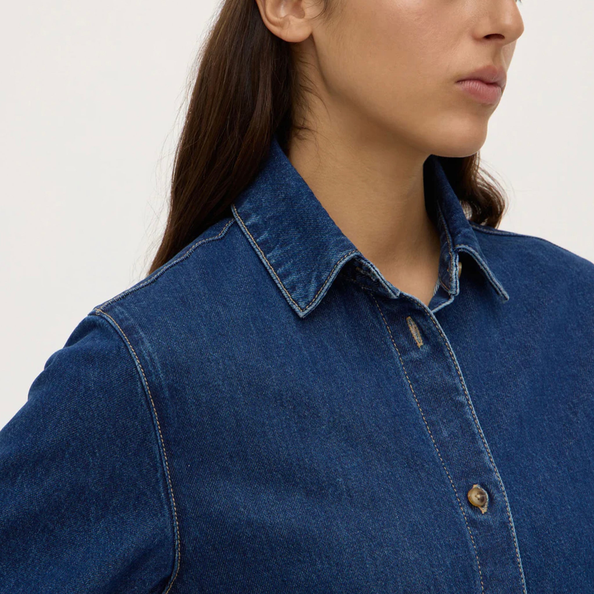 Assembly Label Neera Denim Midi Shirt Dress - Heritage Blue