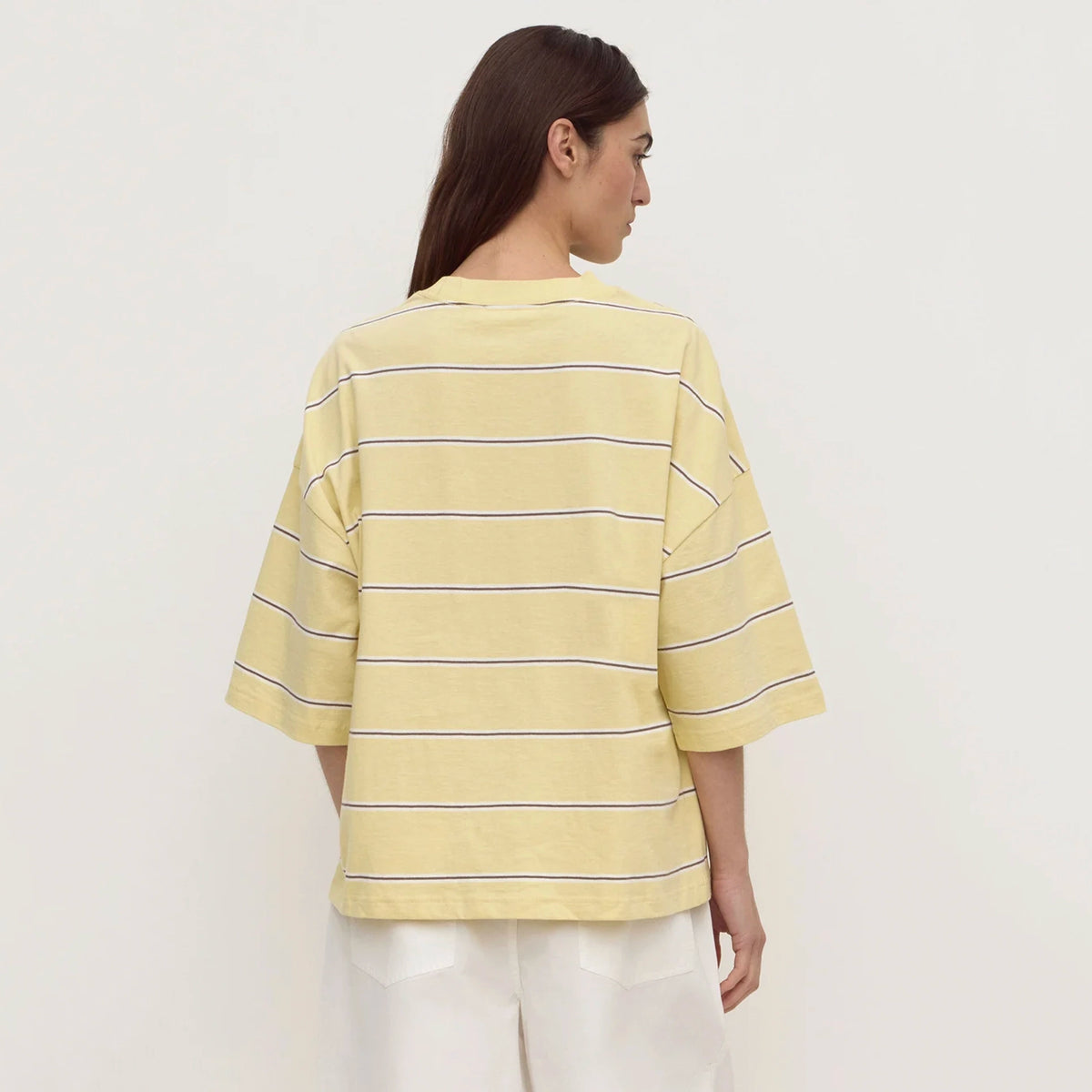 Assembly Label Nora Cotton Stripe Oversized Tee - Rind Stripe