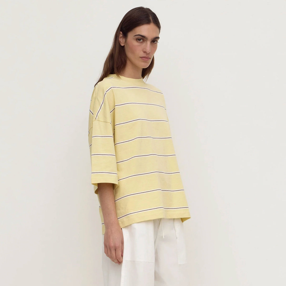 Assembly Label Nora Cotton Stripe Oversized Tee - Rind Stripe