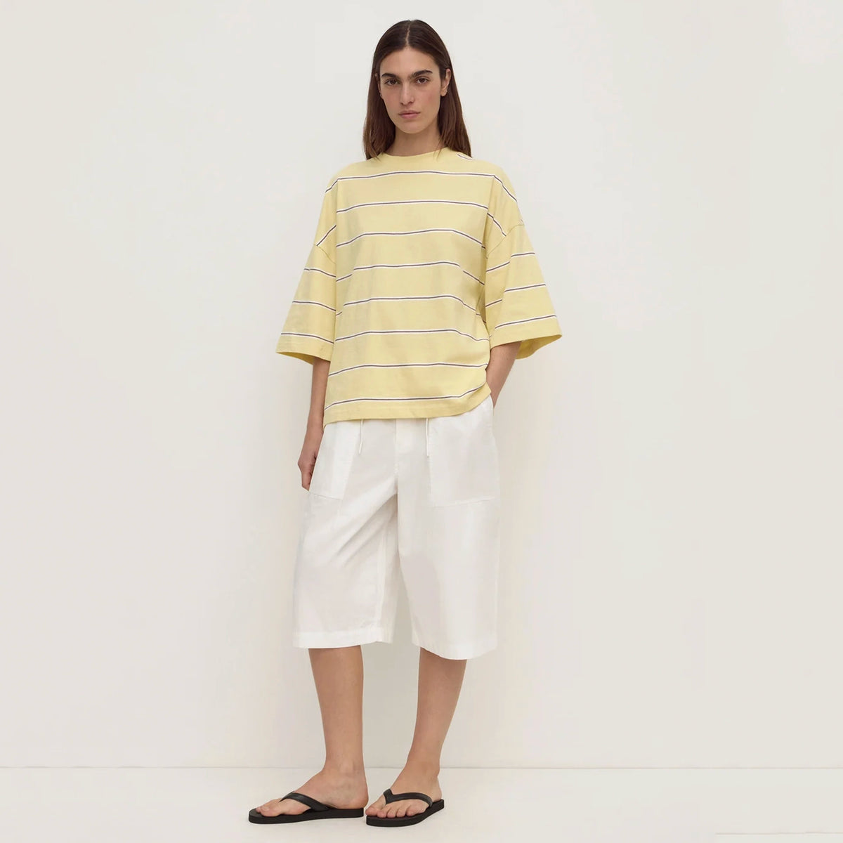 Assembly Label Nora Cotton Stripe Oversized Tee - Rind Stripe