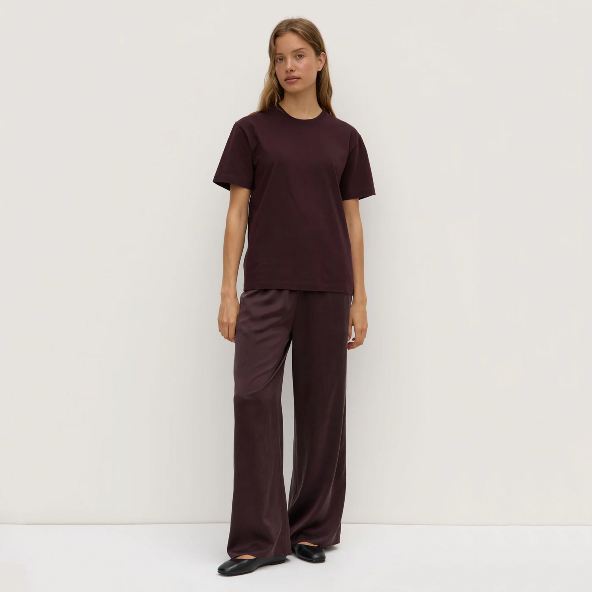 Assembly Label Organic Cotton Base Tee - Burgundy