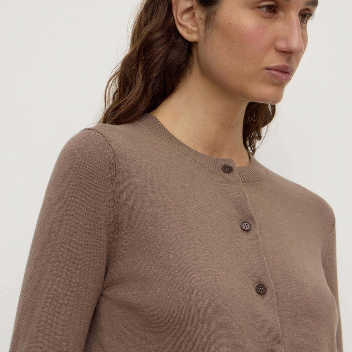 Assembly Label Orina Cotton Cashmere Cardigan - Dark Sand