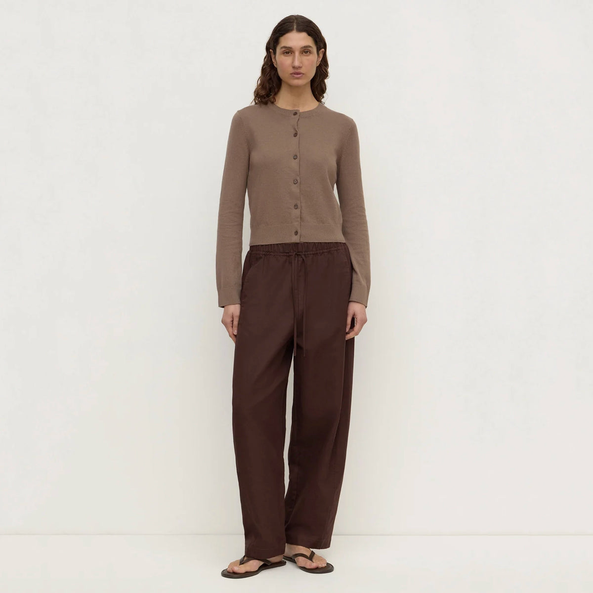 Assembly Label Orina Cotton Cashmere Cardigan - Dark Sand