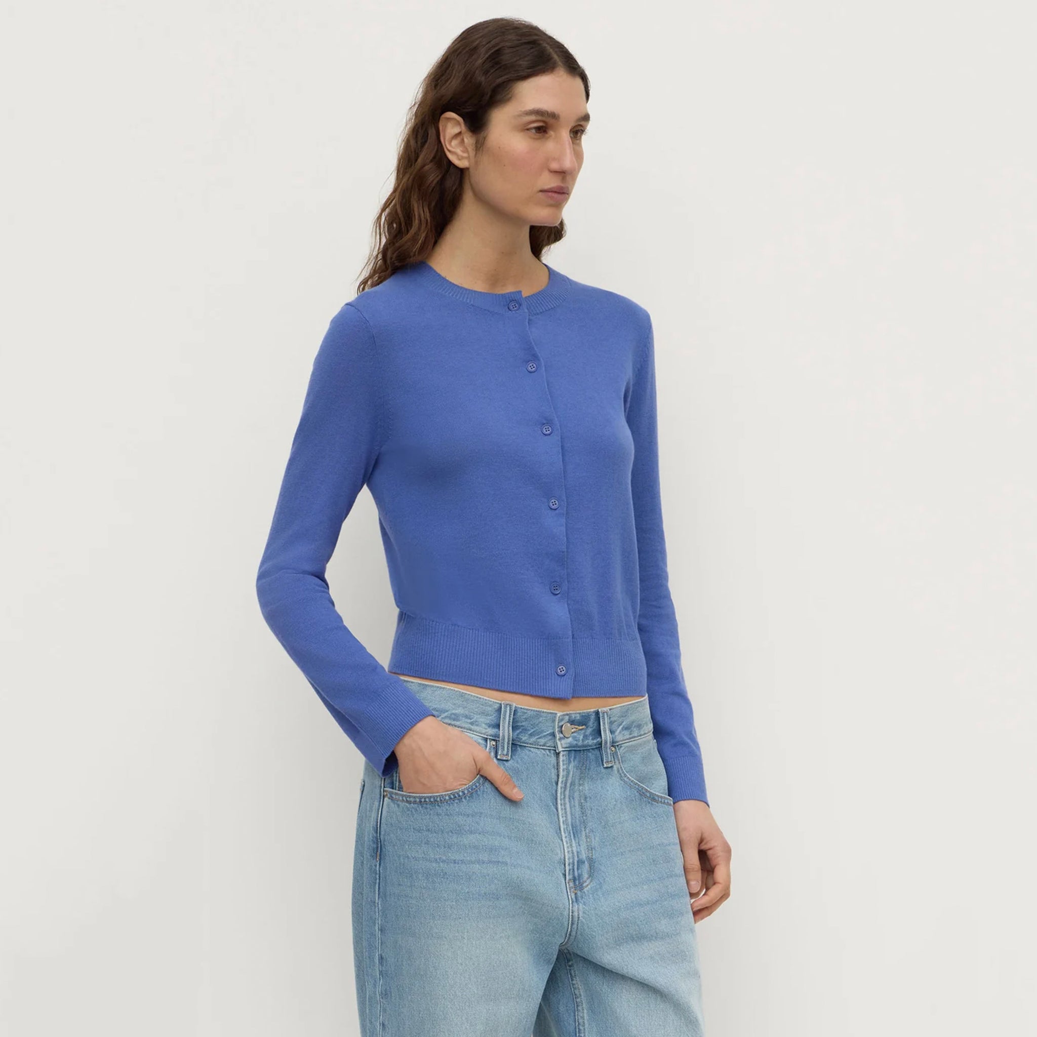 Assembly Label Orina Cotton Cashmere Cardigan - New Blue