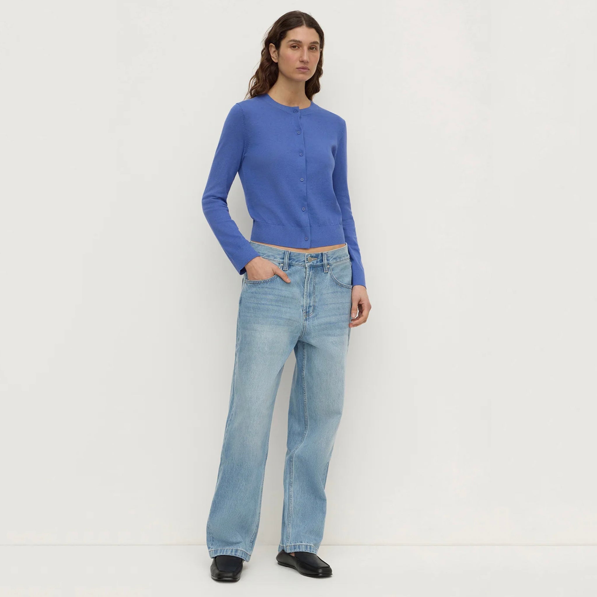 Assembly Label Orina Cotton Cashmere Cardigan - New Blue
