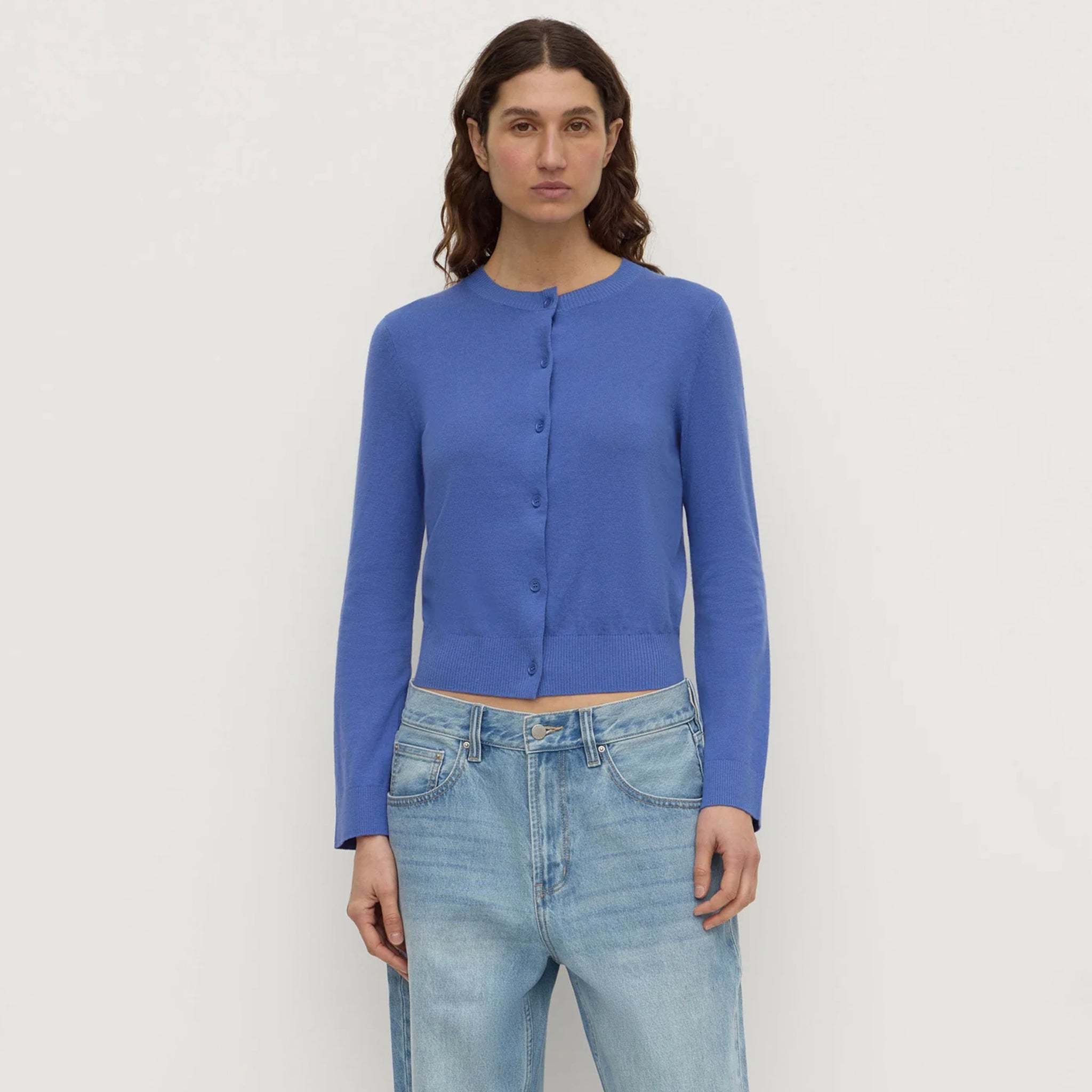 Assembly Label Orina Cotton Cashmere Cardigan - New Blue
