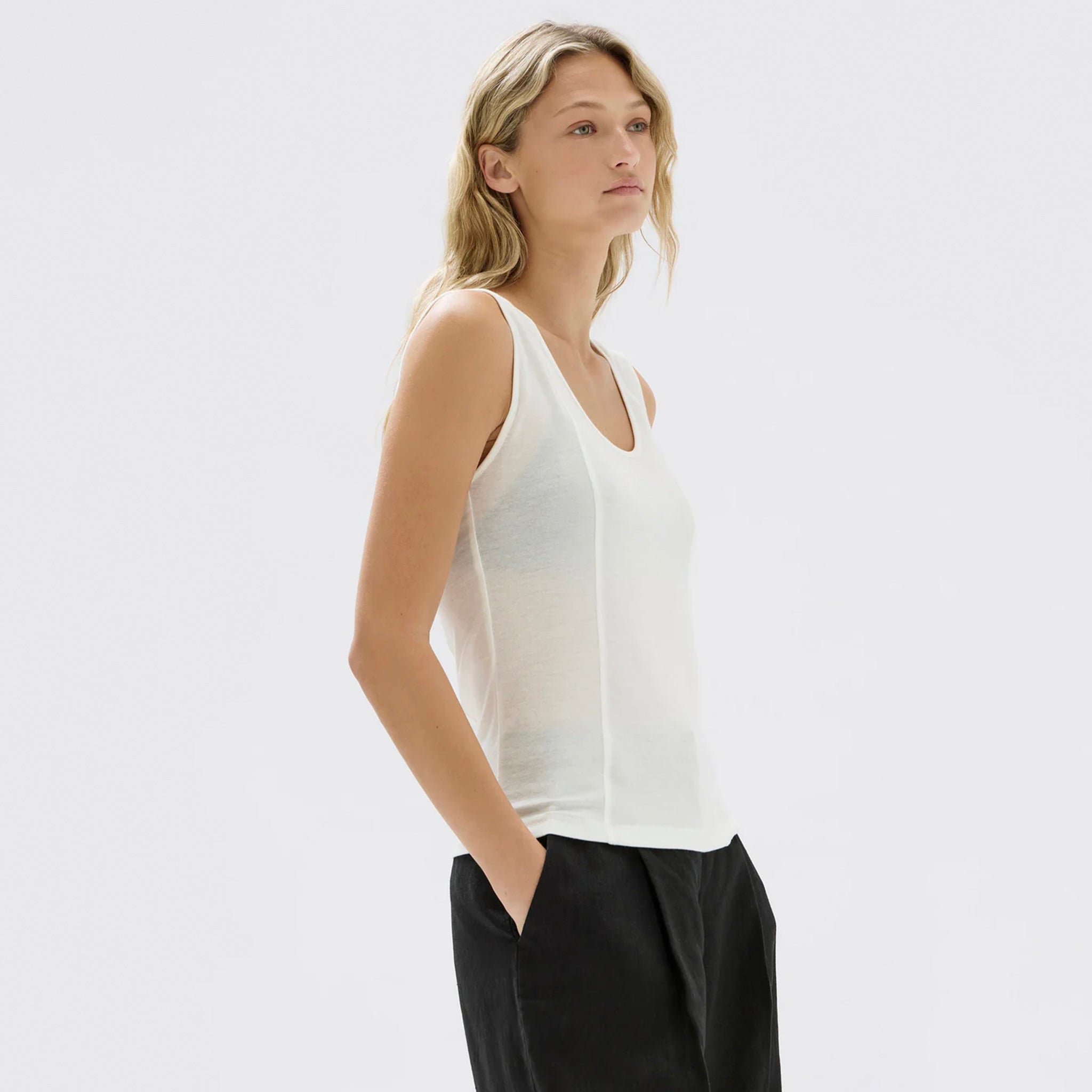 Assembly Label Penelope Jersey Tank - White