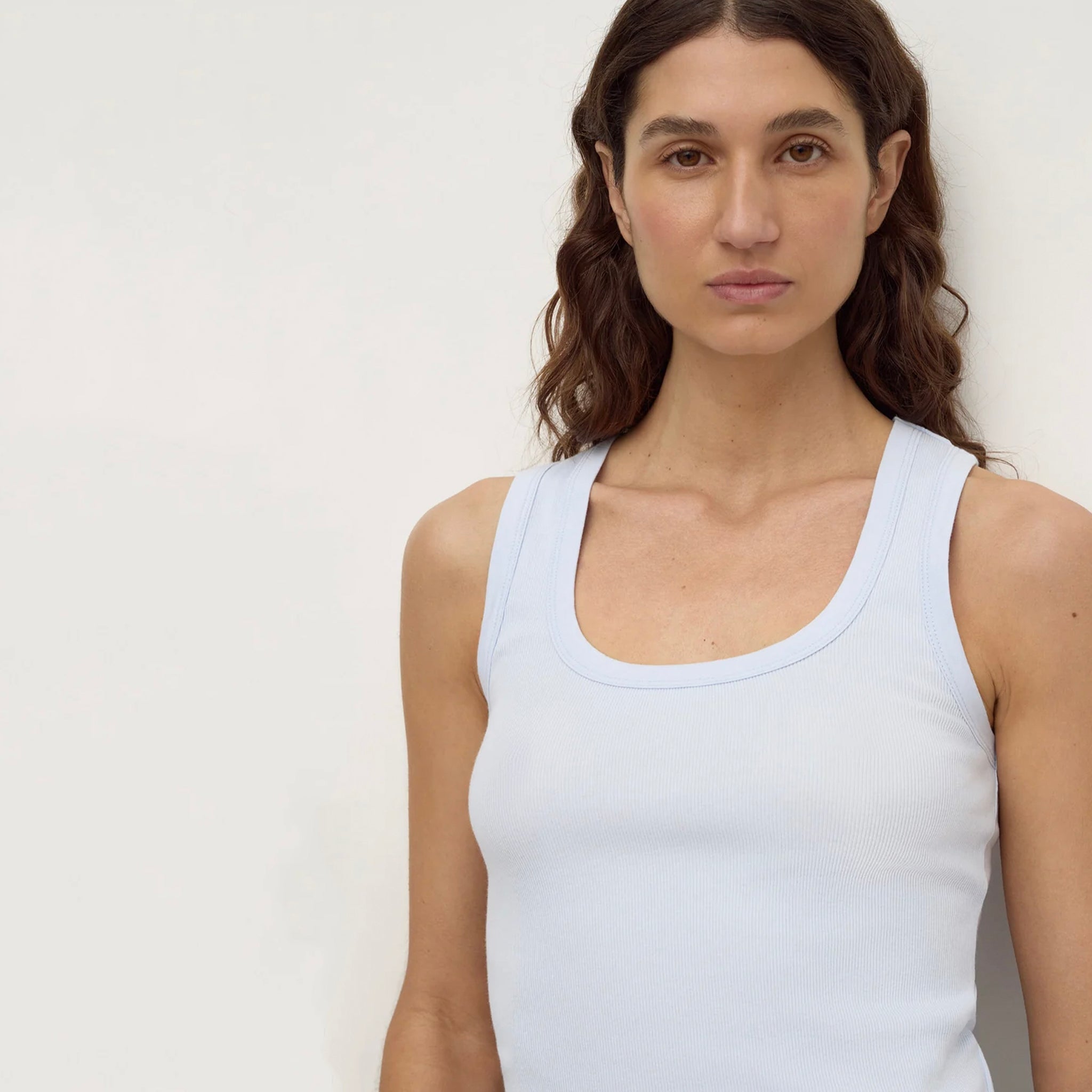 Assembly Label Robyn Scoop Neck Rib Tank - Powder Blue