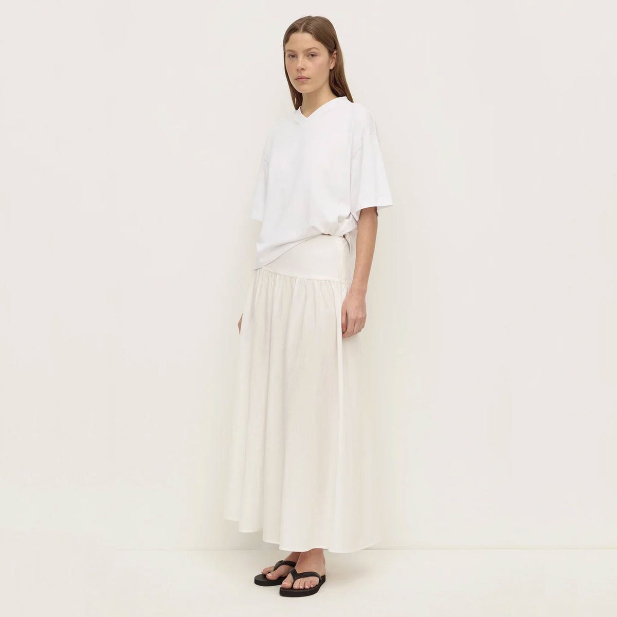 Assembly Label Sarah Cotton Maxi Skirt - White