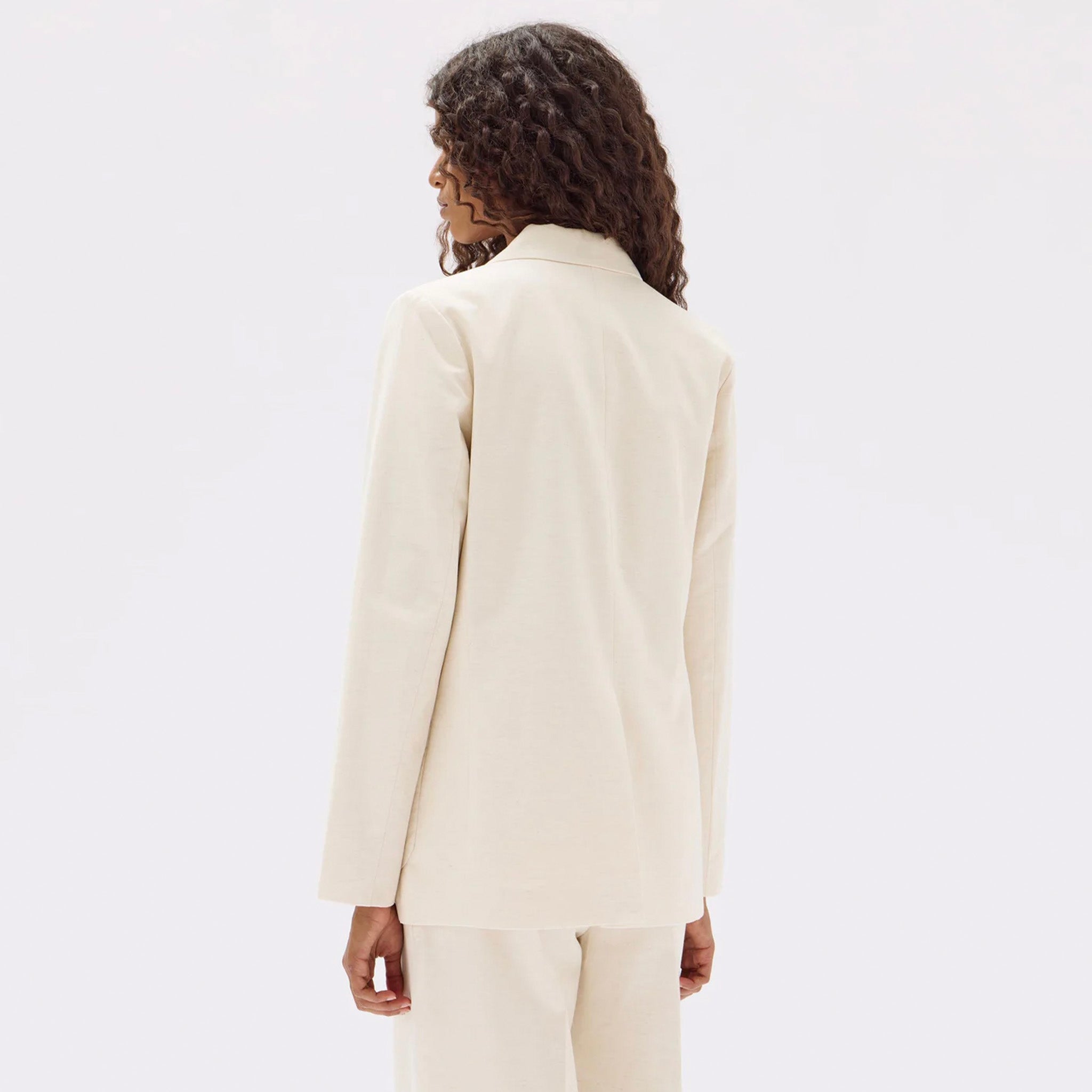 Assembly Label Simone Cotton Linen Blend Jacket - Oat Marle