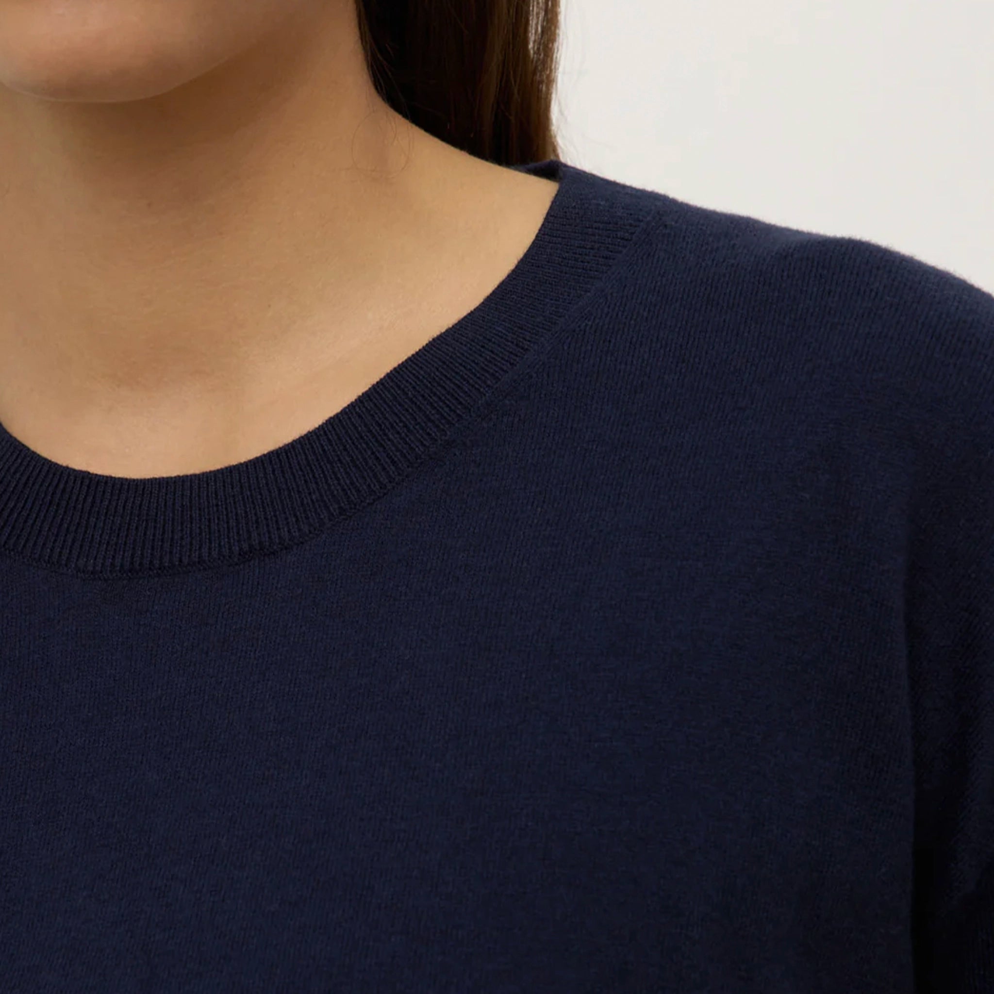Assembly Label Vanya Cotton Cashmere Boxy Knit Tee - True Navy
