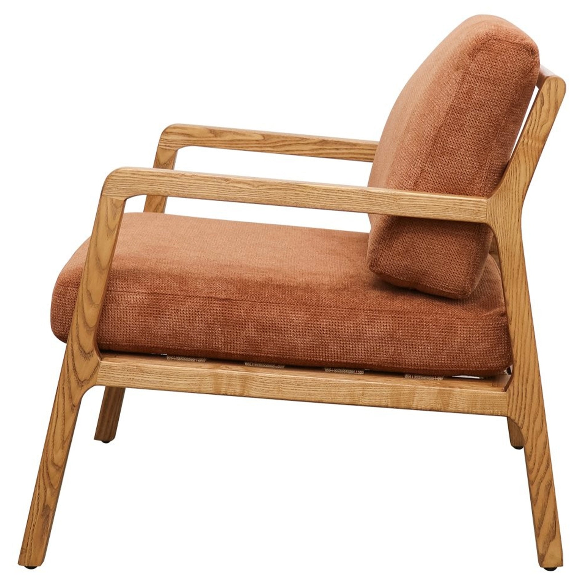 Baker Rubberwood Armchair - Natural with Bronze