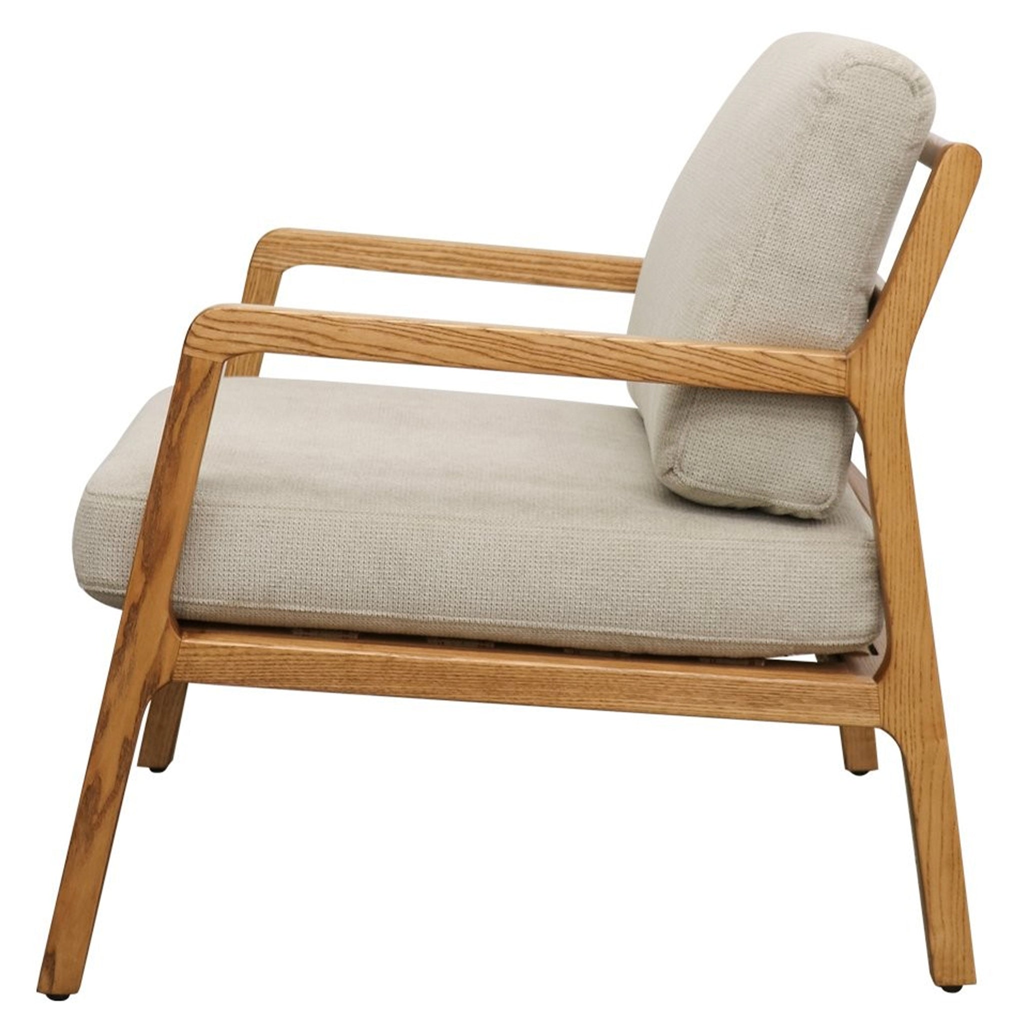 Baker Rubberwood Armchair - Natural with Beige