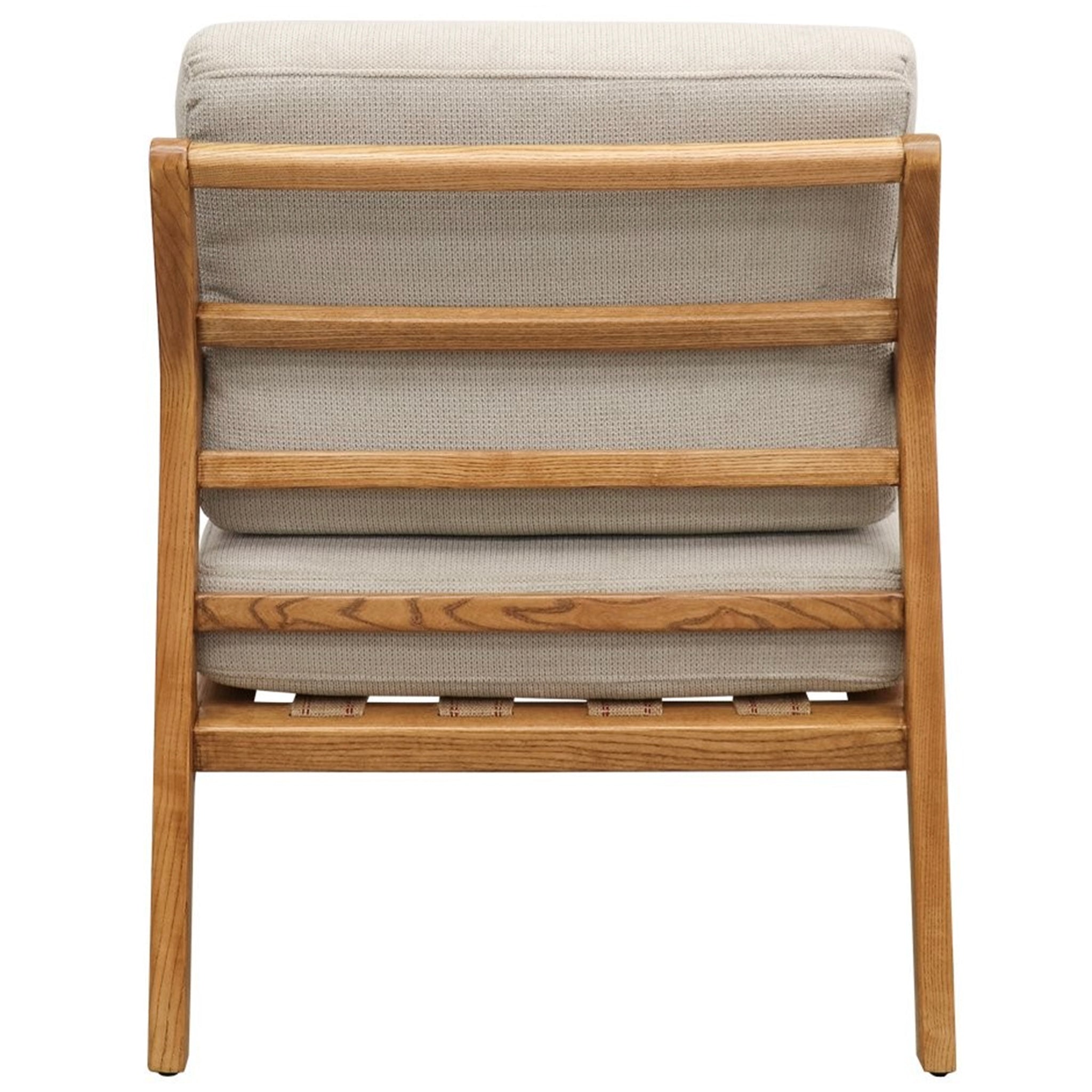 Baker Rubberwood Armchair - Natural with Beige