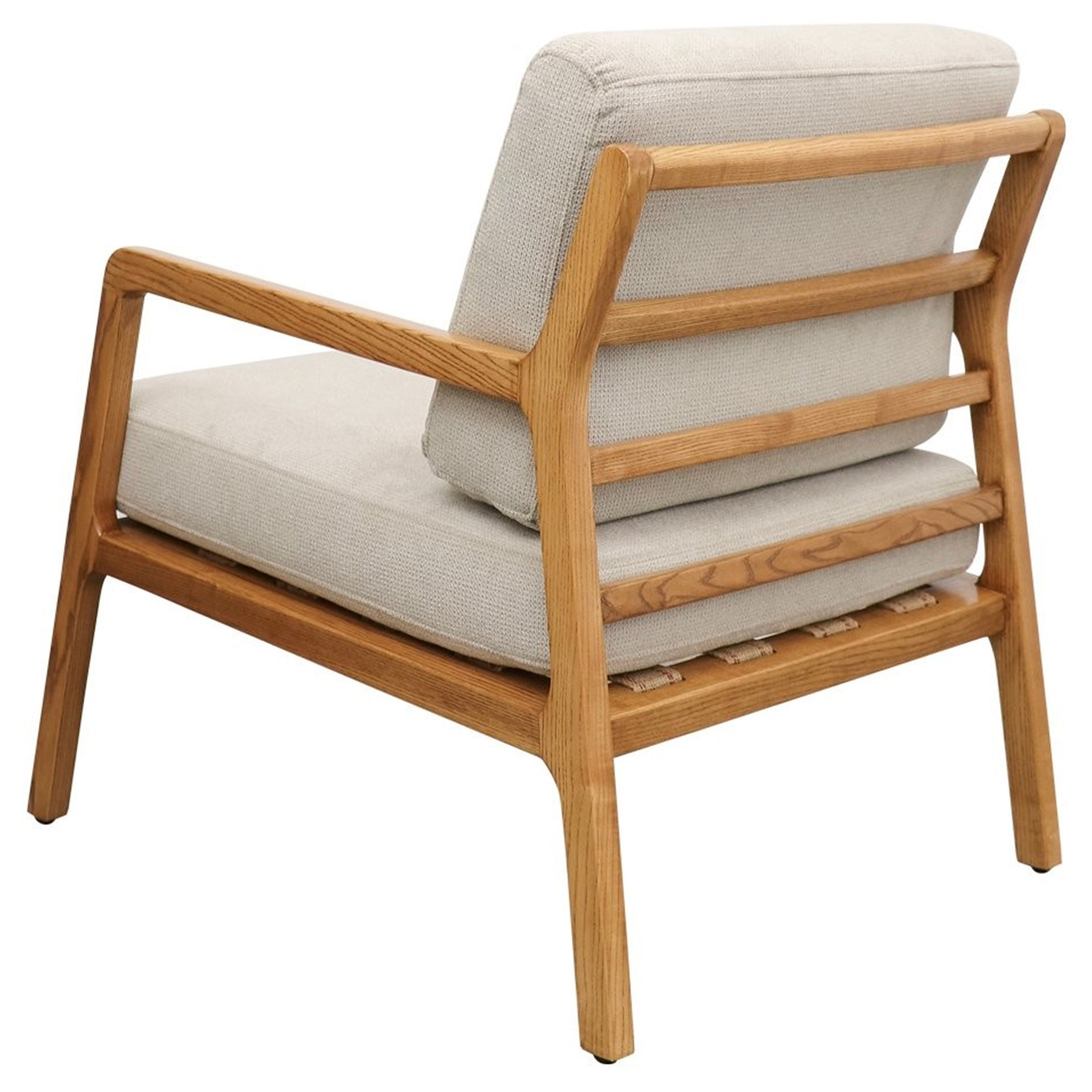 Baker Rubberwood Armchair - Natural with Beige