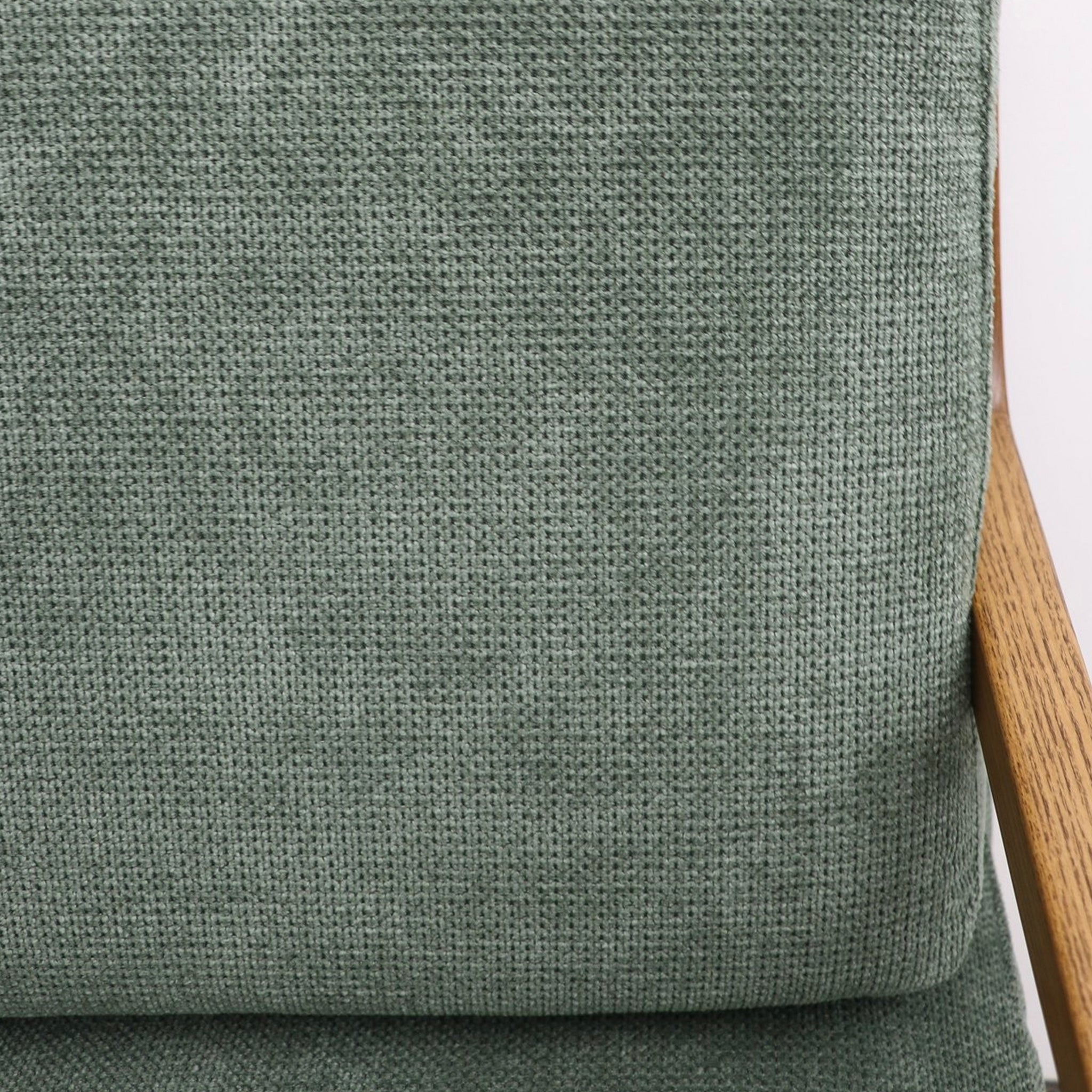 Baker Rubberwood Armchair - Natural with Bottle Green