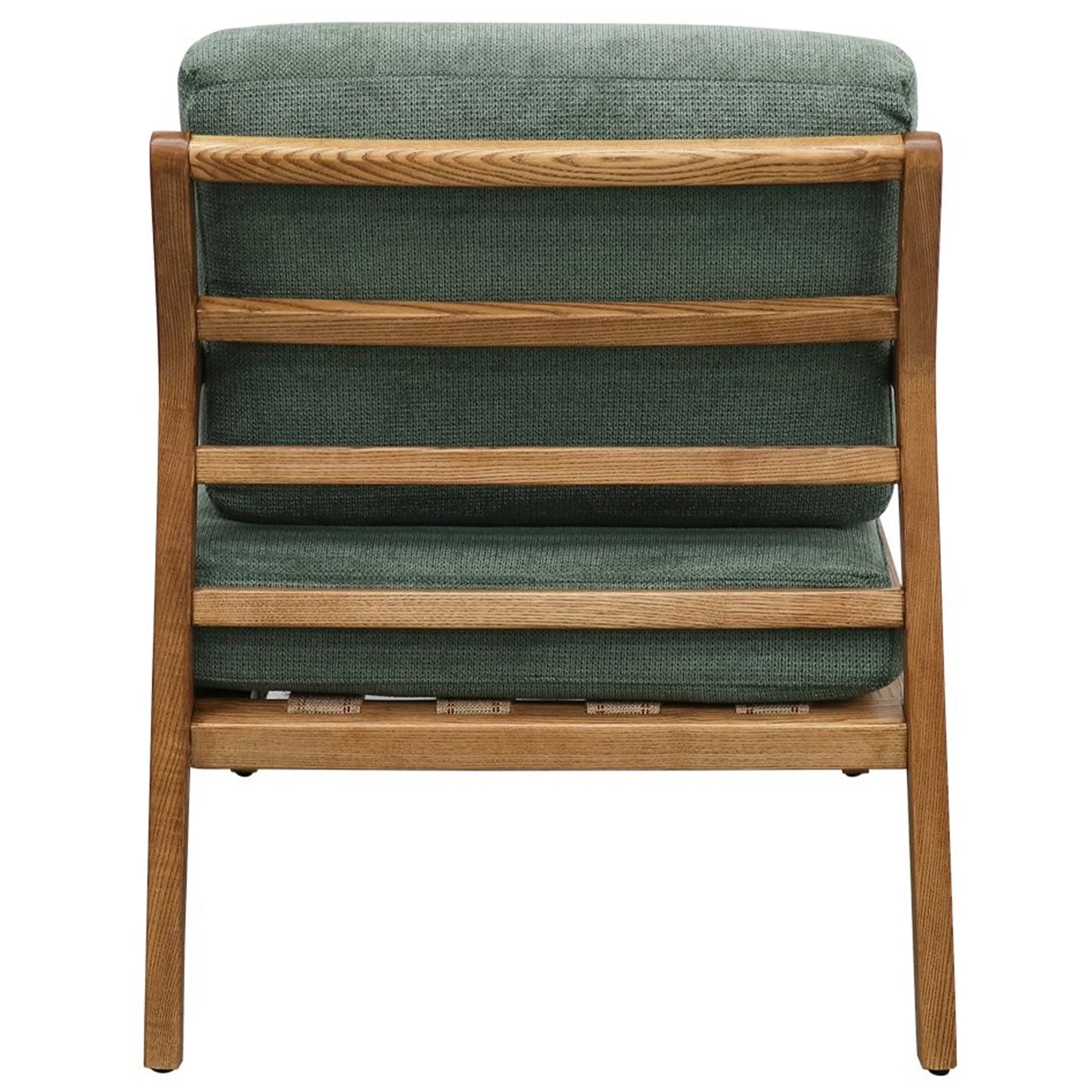 Baker Rubberwood Armchair - Natural with Bottle Green