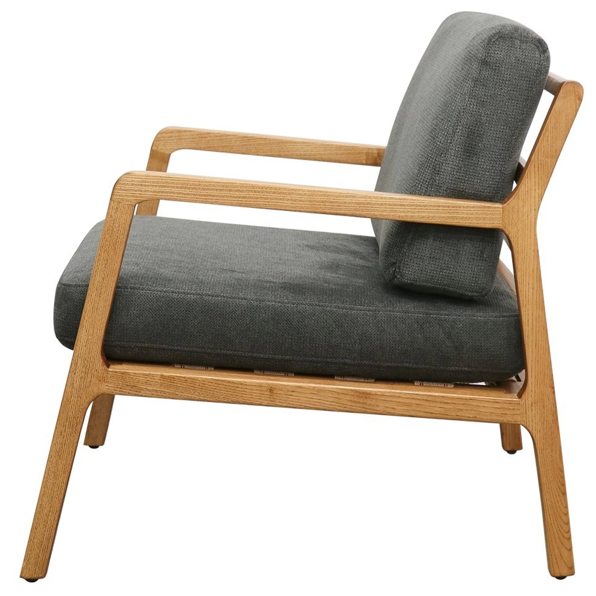 Baker Rubberwood Armchair - Natural with Charcoal