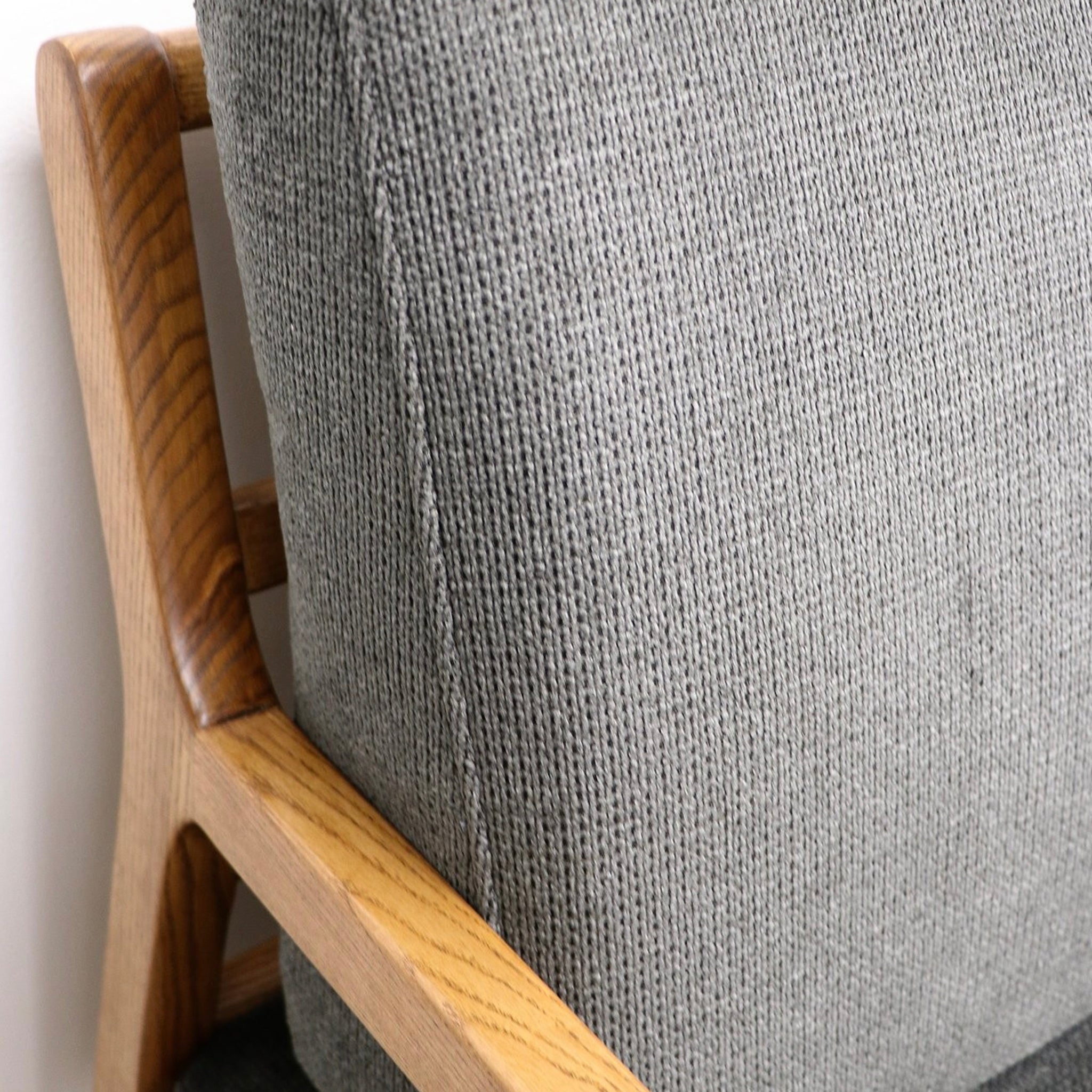 Baker Rubberwood Armchair - Natural with Charcoal