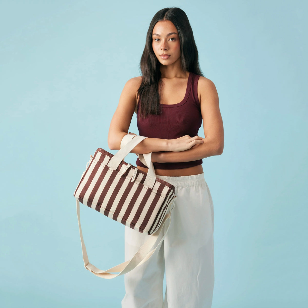 Base Midi Cooler Bag - Cocoa Stripe