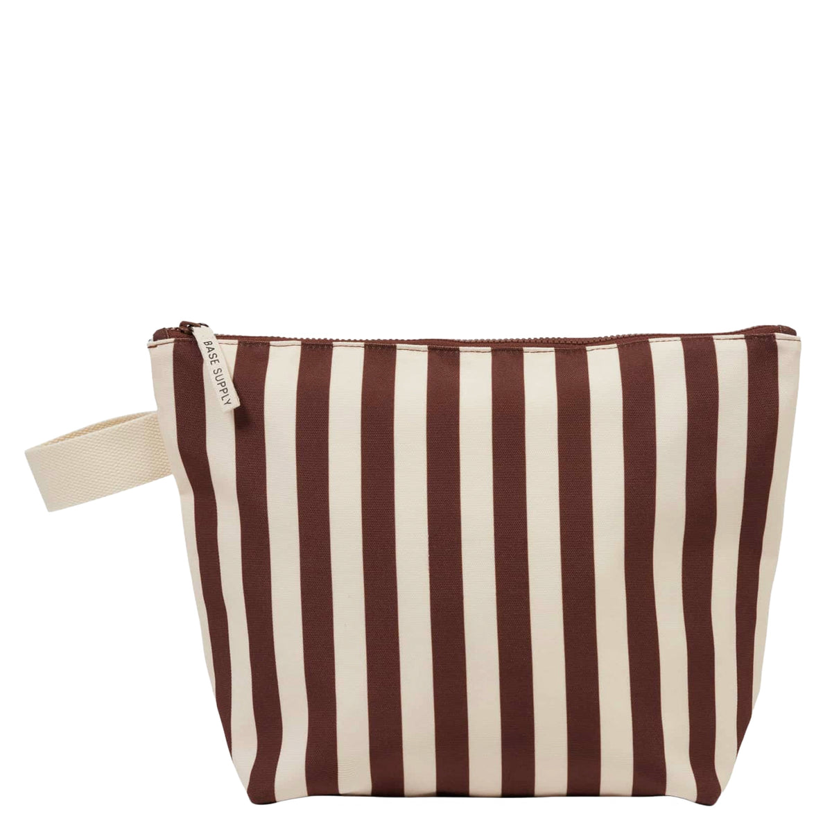 Base Supply Large Wet Bag - Cocoa Stripe, cocoa brown and cream striped waterproof wet bag